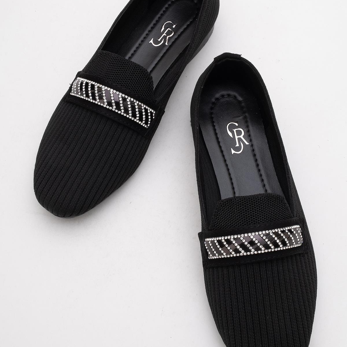 Kadın Tokalı Triko Ayakkabı SİYAH - Görsel 7