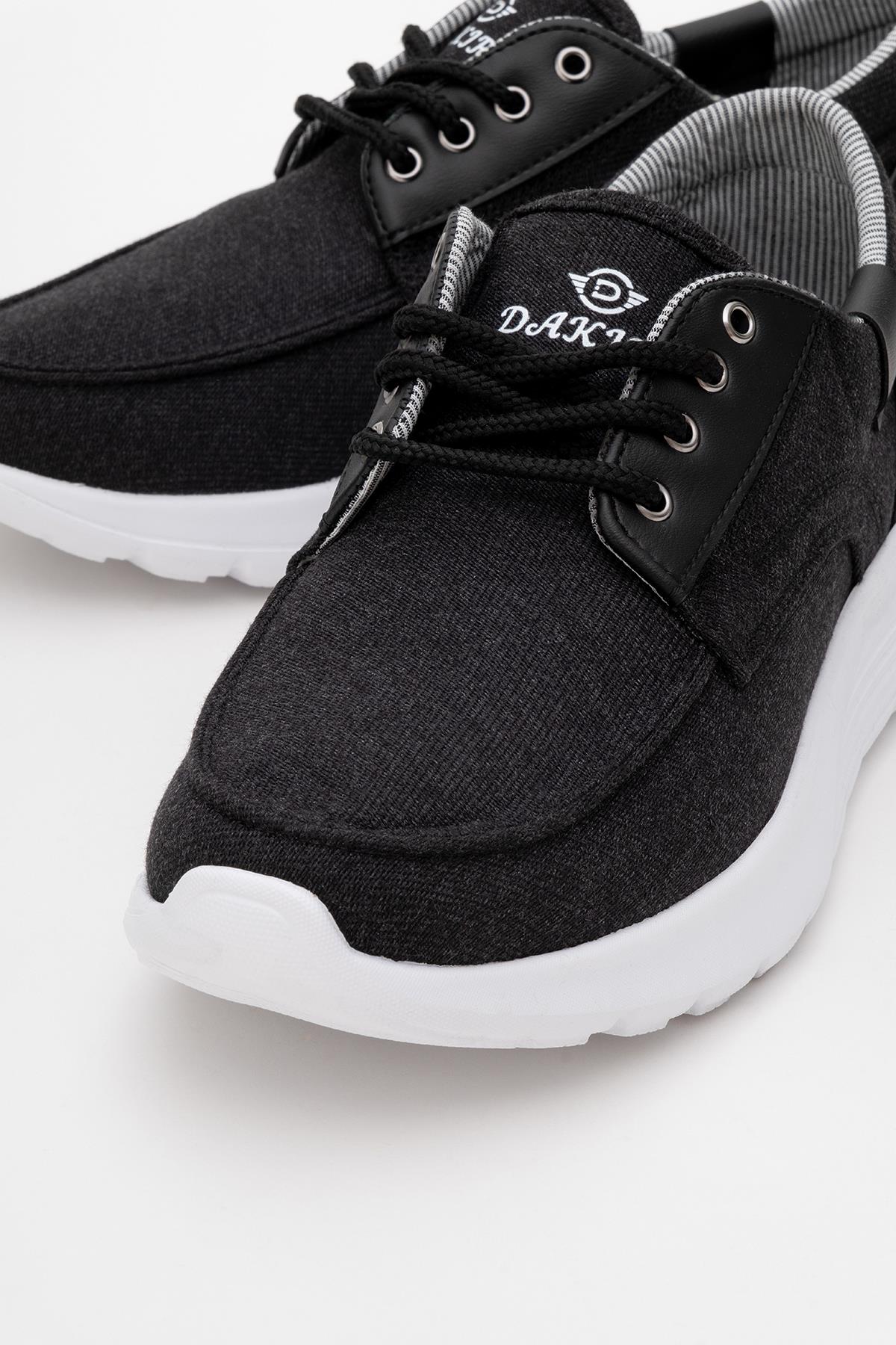 Erkek Kot Ayakkabı SİYAH BEYAZ - Görsel 4