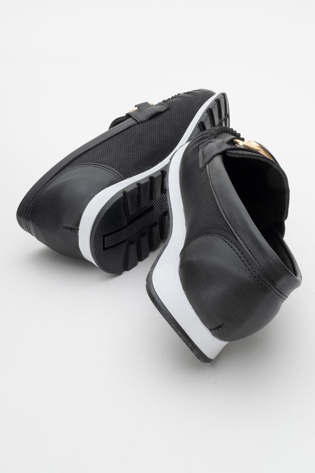 Kadın Tokalı Günlük Ayakkabı SİYAH KOT - Görsel 5