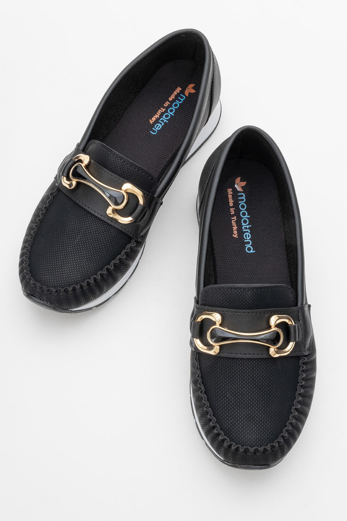 Kadın Tokalı Günlük Ayakkabı SİYAH KOT - Görsel 6