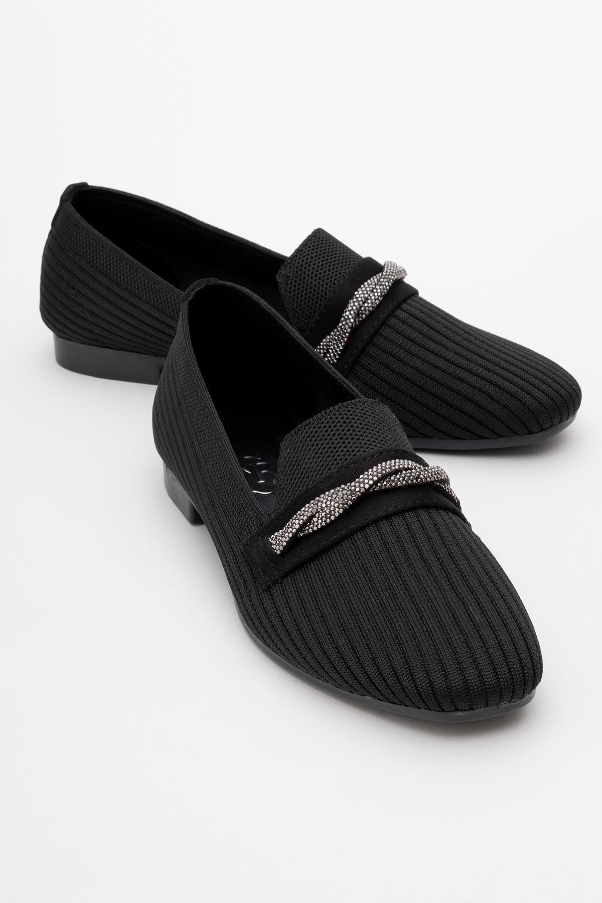 Kadın Taşlı Triko Ayakkabı SİYAH - Görsel 3