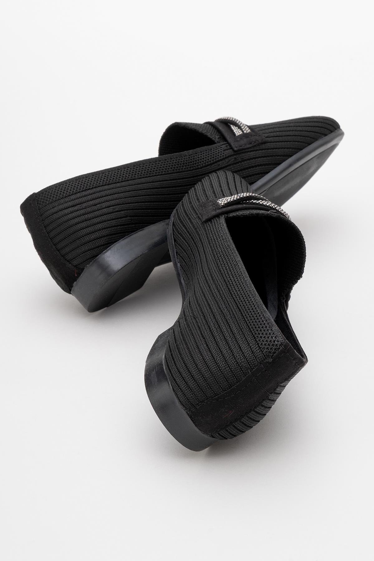 Kadın Taşlı Triko Ayakkabı SİYAH - Görsel 5