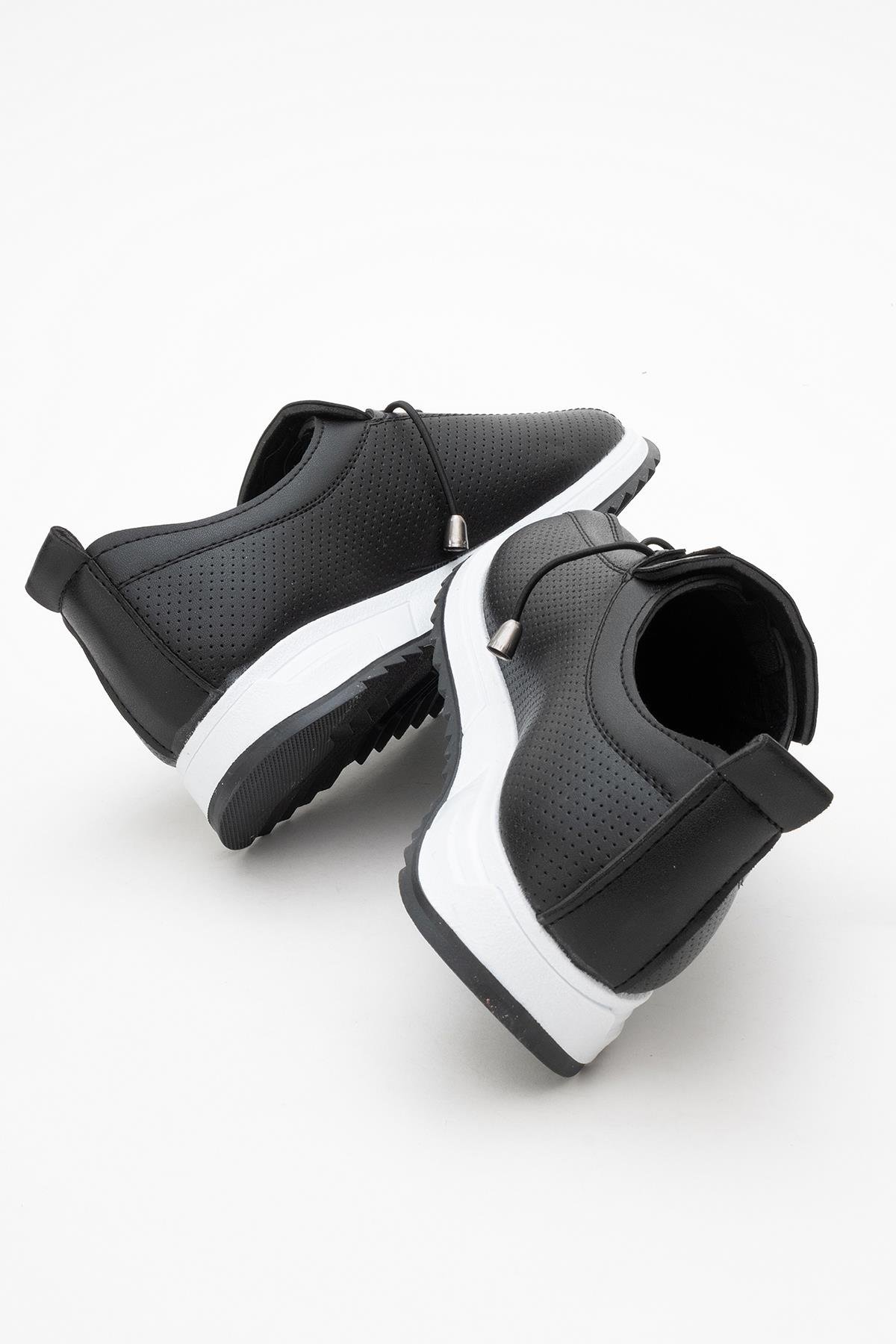 Kadın Bağcıklı Günlük Ayakkabı SİYAH CİLT - Görsel 5