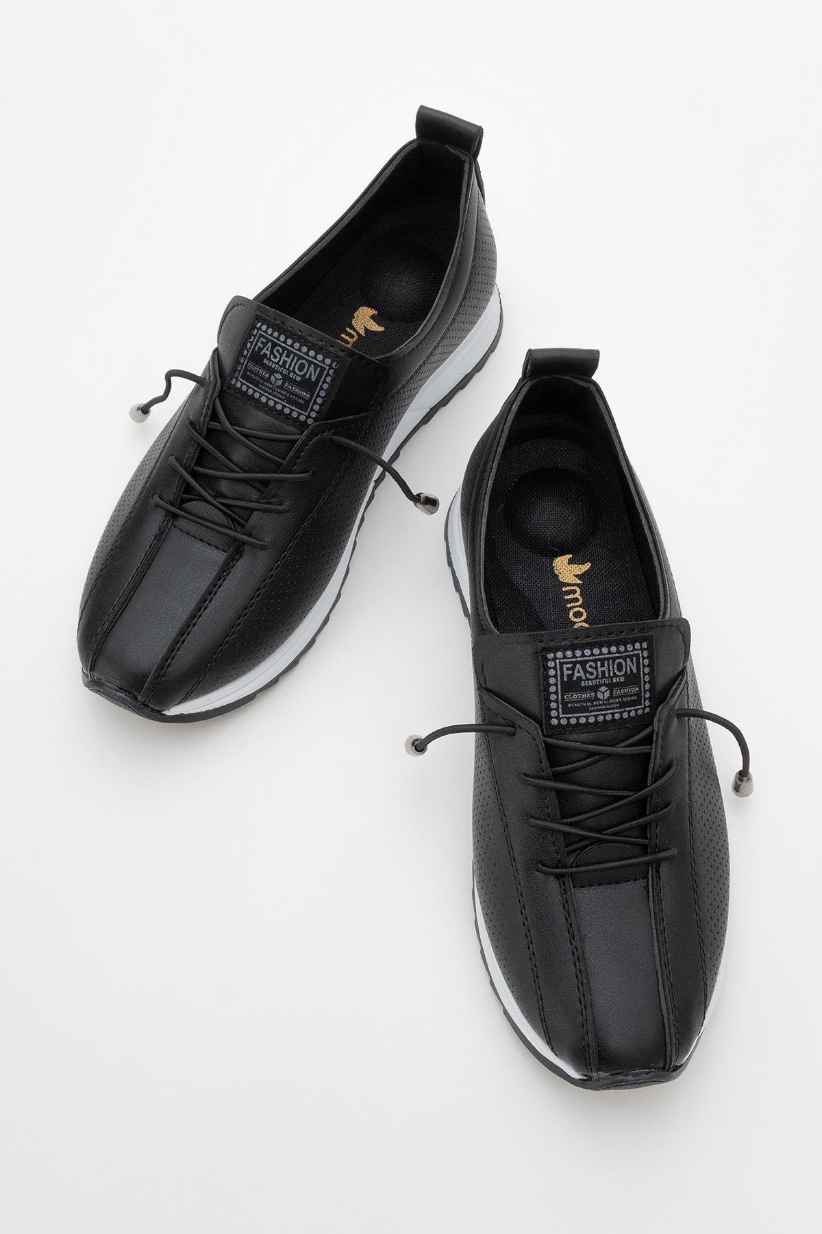 Kadın Bağcıklı Günlük Ayakkabı SİYAH CİLT - Görsel 6