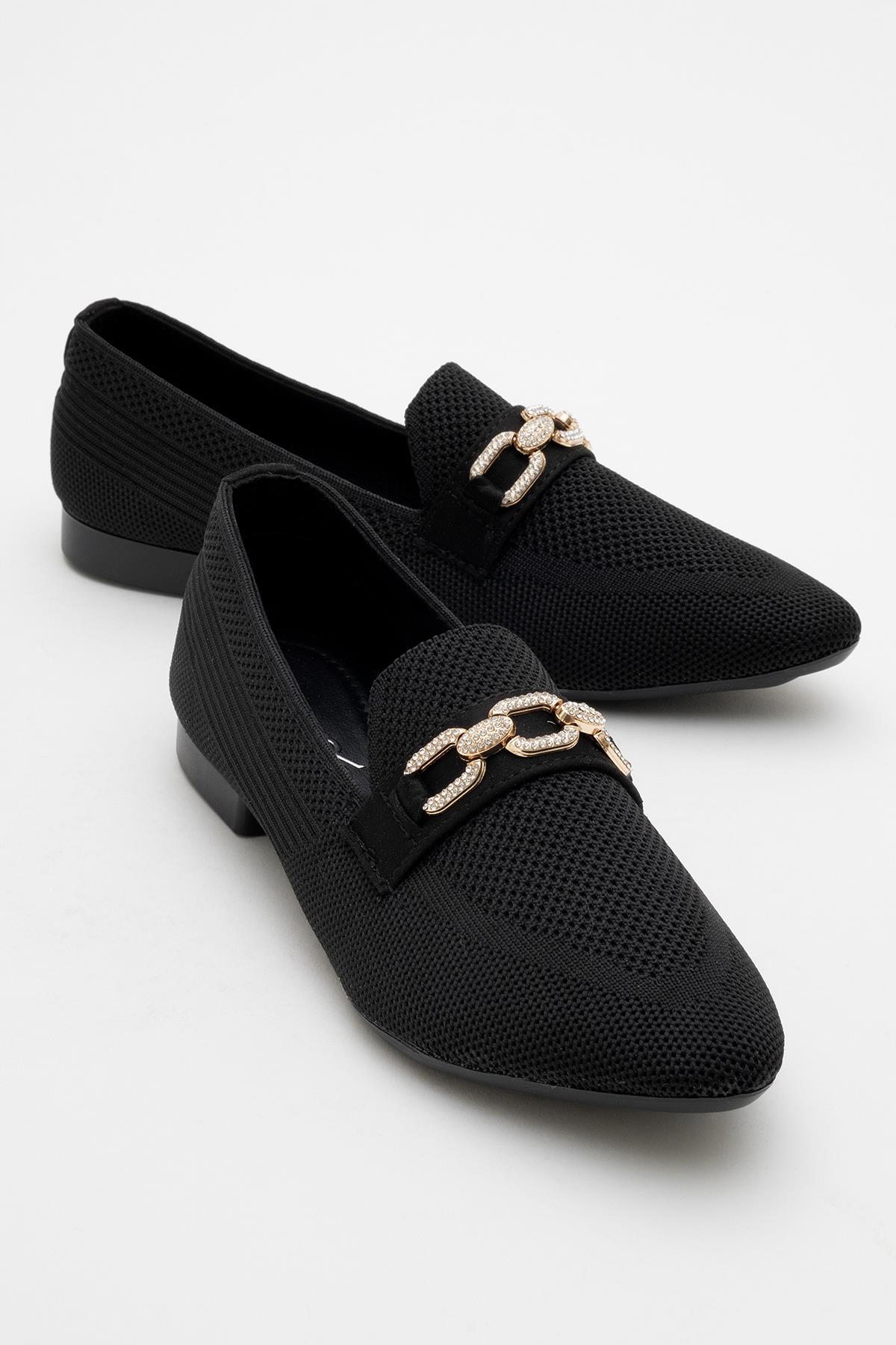 Kadın Tokalı Triko Ayakkabı SİYAH - Görsel 3