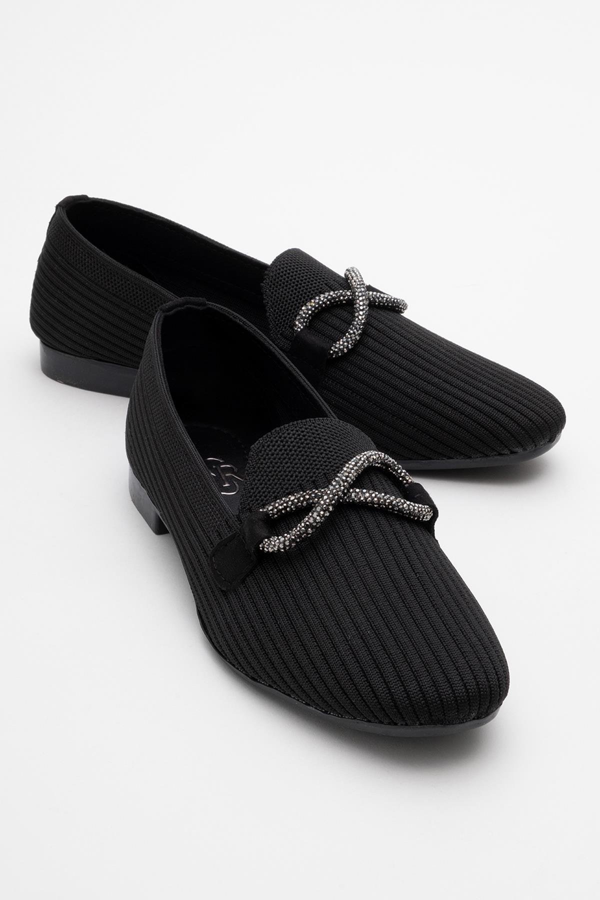 Kadın Taşlı Triko Ayakkabı SİYAH - Görsel 3