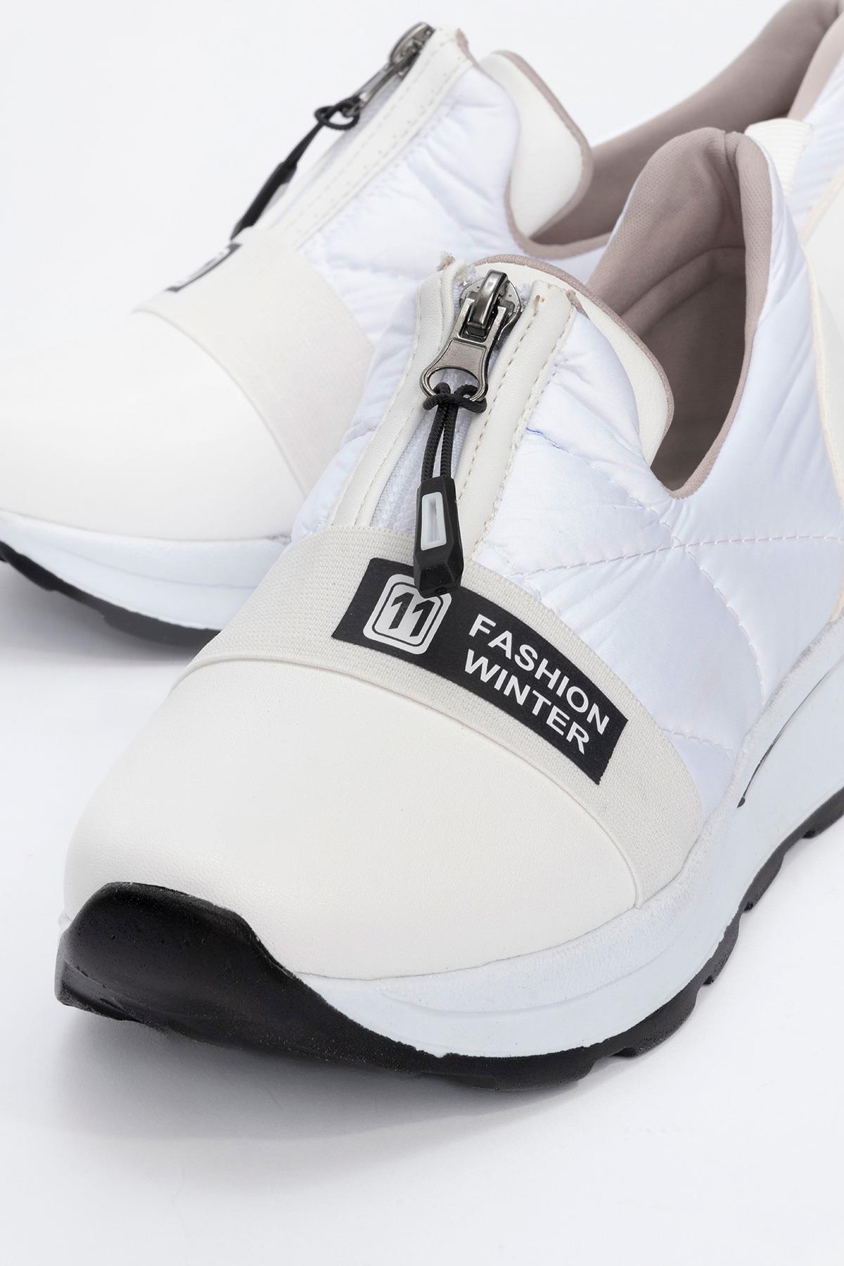 Fermuarlı Kadın Günlük Ayakkabı BEYAZ BEYAZ - Görsel 5