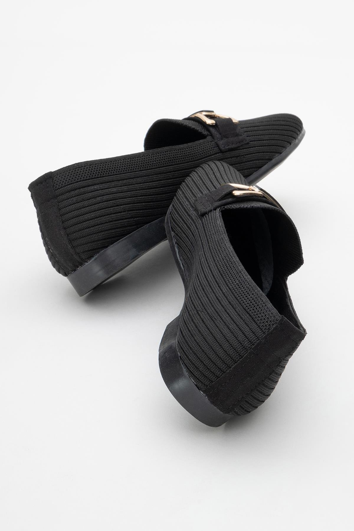 Kadın Tokalı Triko Günlük Ayakkabı SİYAH - Görsel 5
