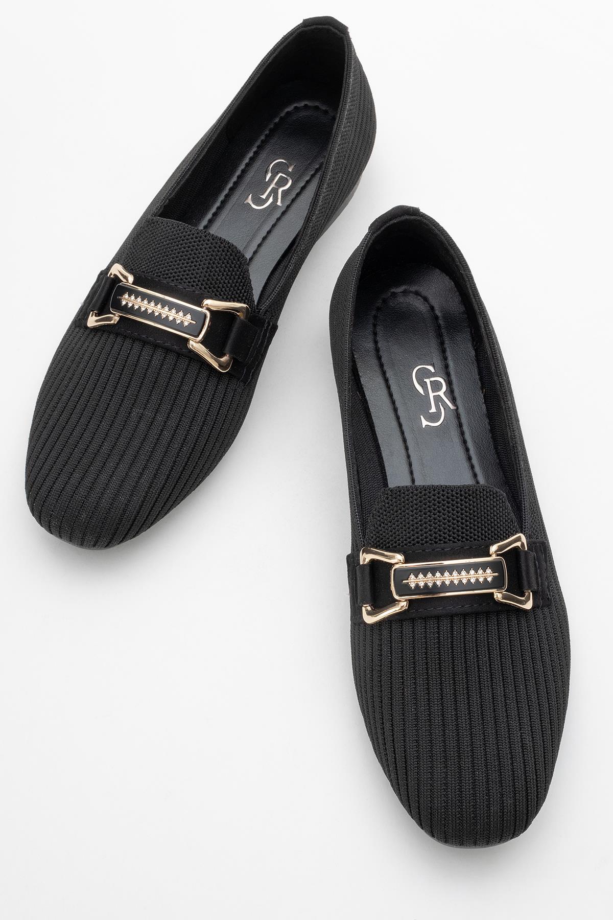 Kadın Tokalı Triko Günlük Ayakkabı SİYAH - Görsel 6