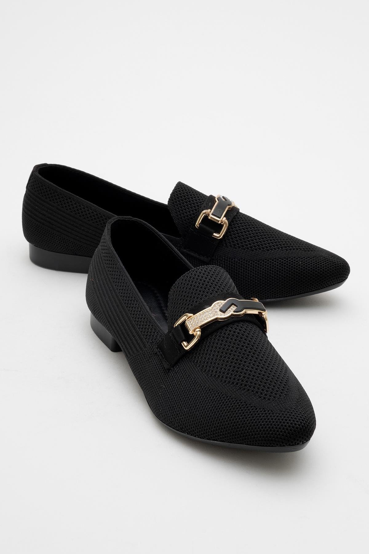 Kadın Tokalı Triko Ayakkabı SİYAH - Görsel 3