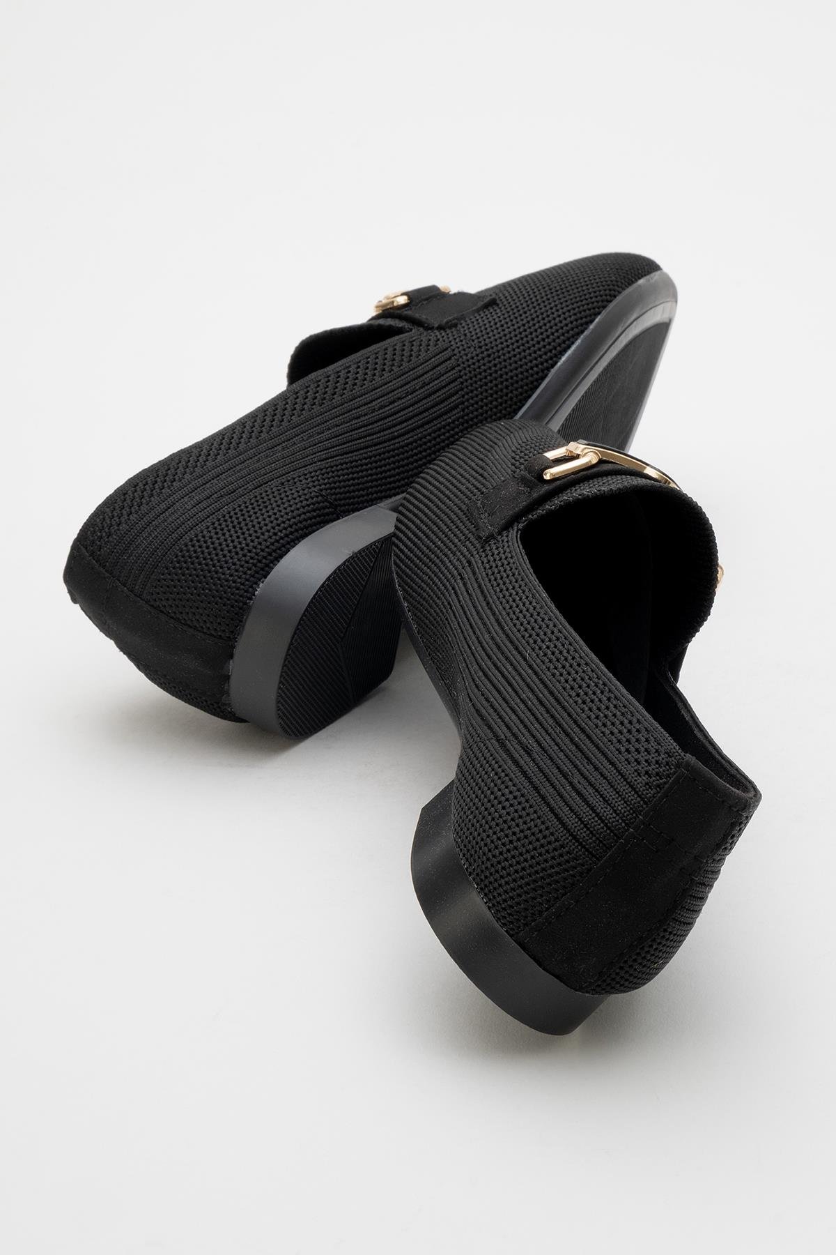 Kadın Tokalı Triko Ayakkabı SİYAH - Görsel 5