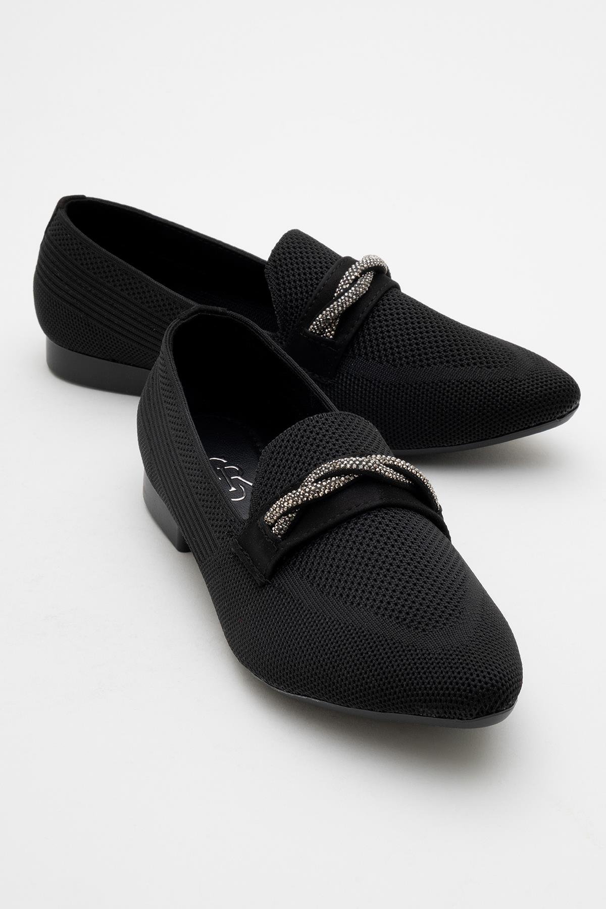 Kadın Tokalı Triko Ayakkabı SİYAH - Görsel 3