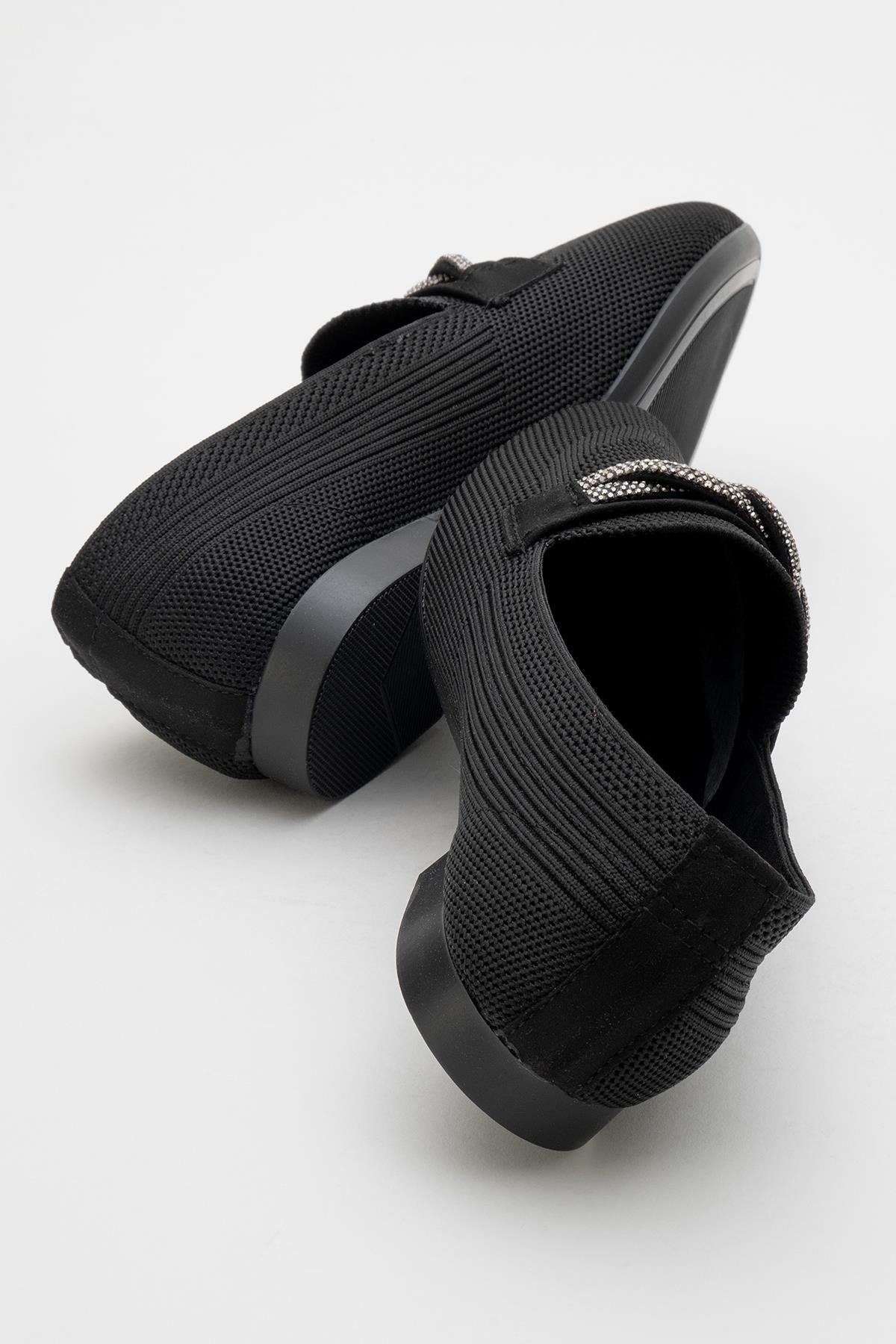 Kadın Tokalı Triko Ayakkabı SİYAH - Görsel 5