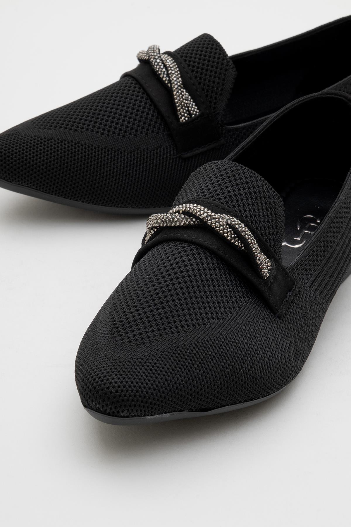 Kadın Tokalı Triko Ayakkabı SİYAH - Görsel 6