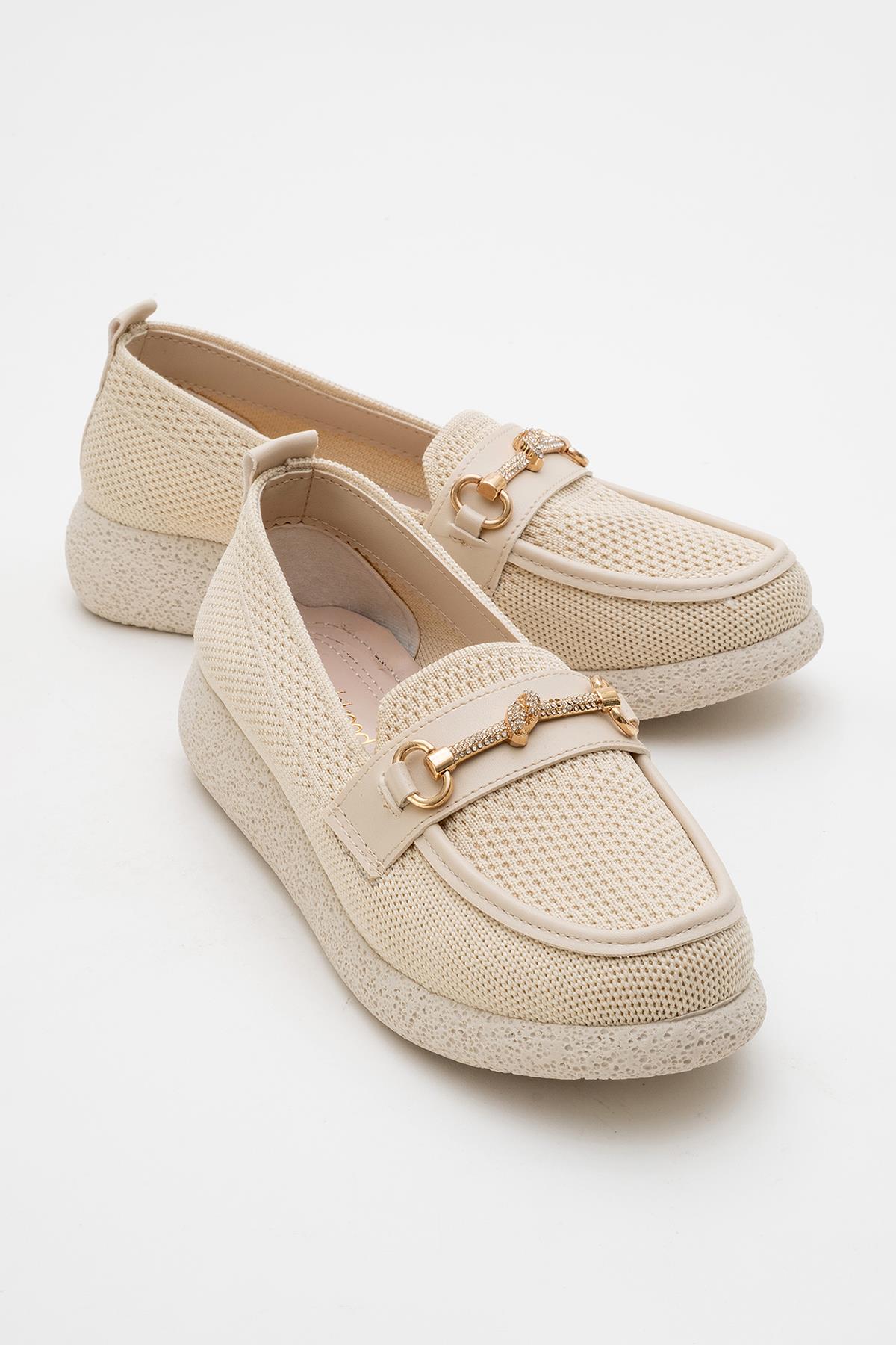 Kadın Tokalı Günlük Ayakkabı BEJ - Görsel 3