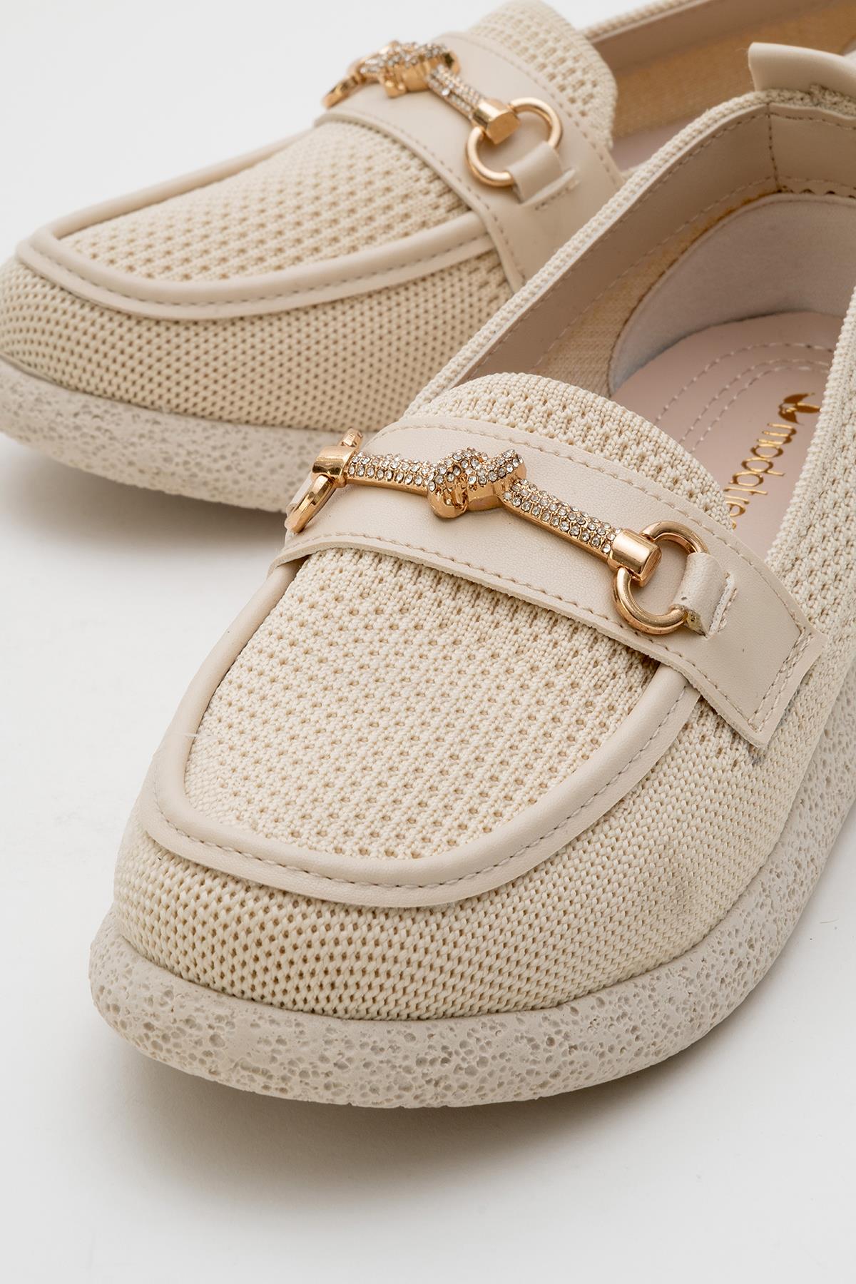 Kadın Tokalı Günlük Ayakkabı BEJ - Görsel 4