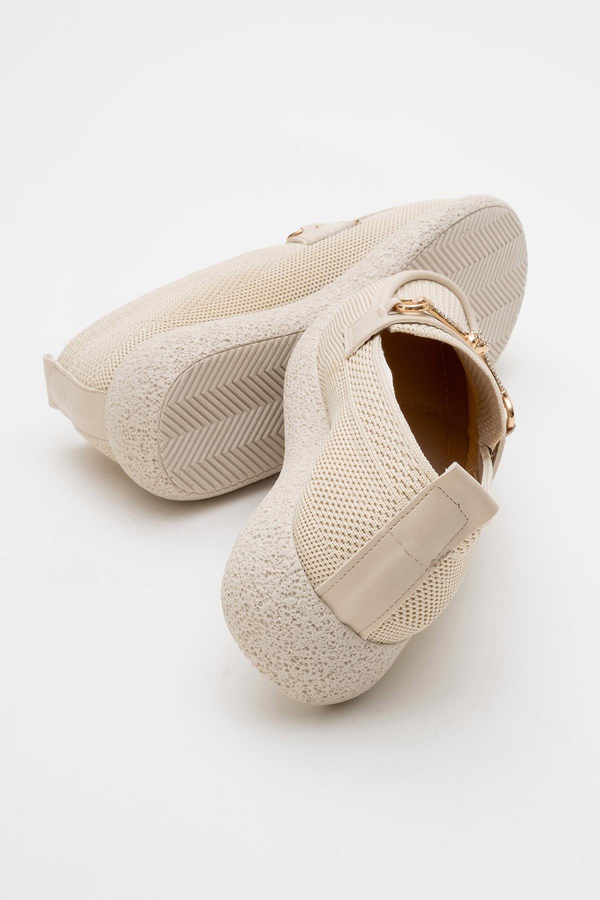 Kadın Tokalı Günlük Ayakkabı BEJ - Görsel 5