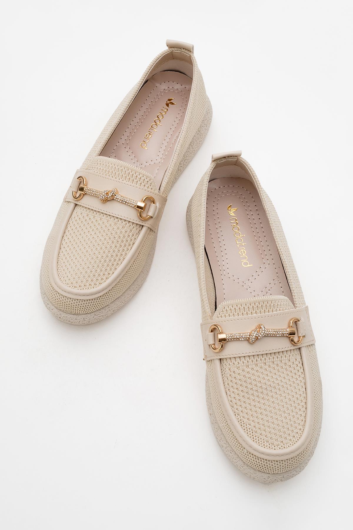 Kadın Tokalı Günlük Ayakkabı BEJ - Görsel 6