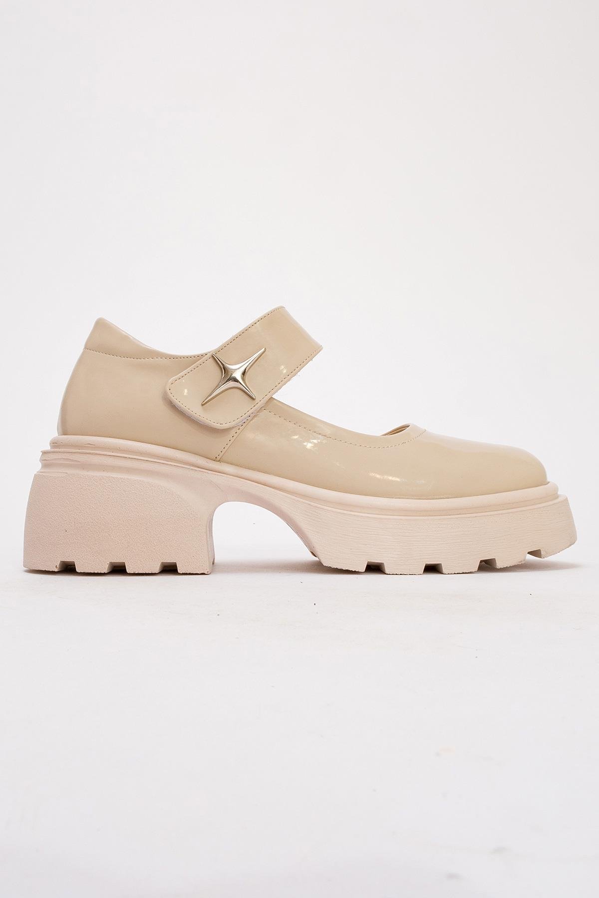 Kadın Cırtlı Günlük Ayakkabı BEJ RUGAN - Görsel 2