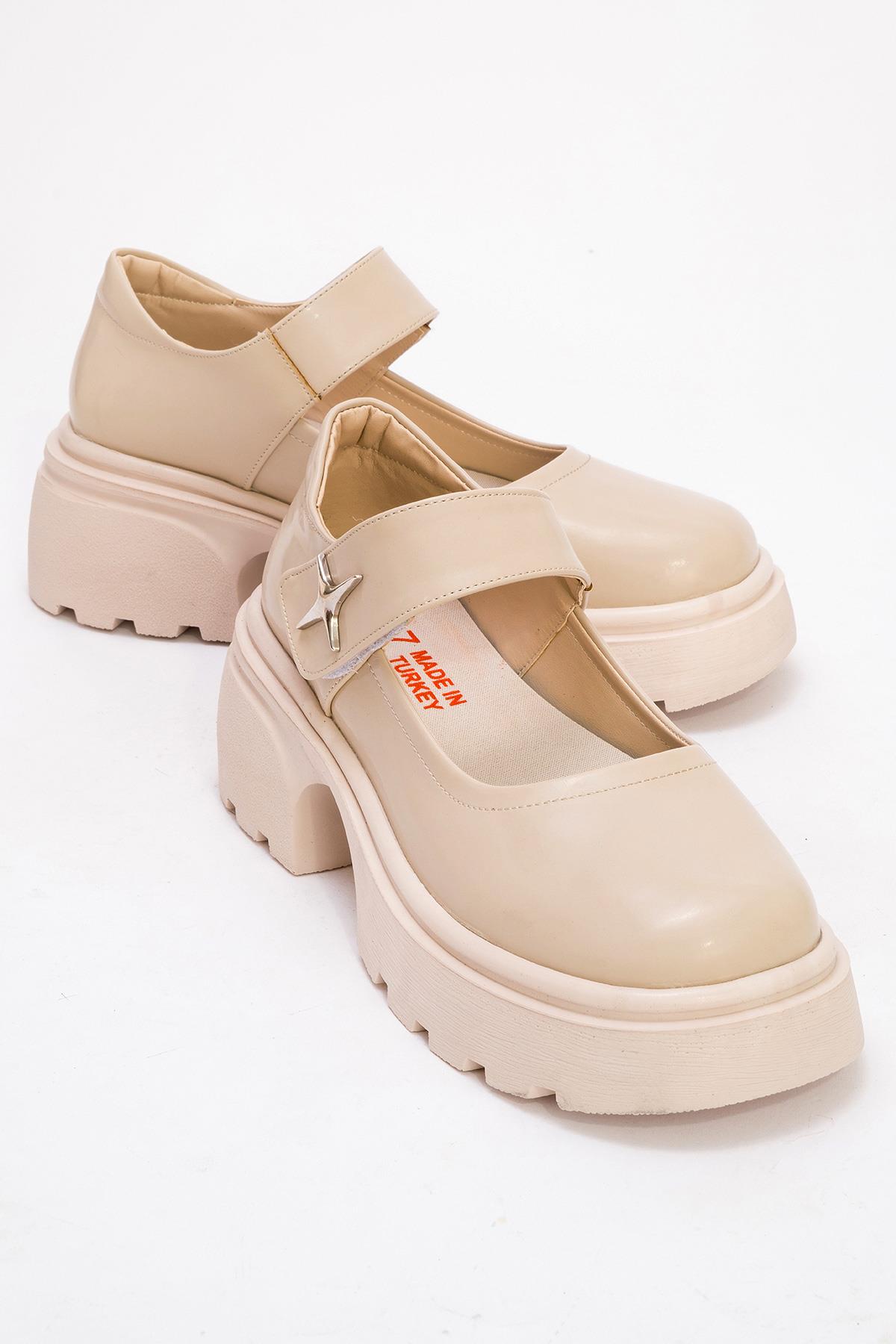 Kadın Cırtlı Günlük Ayakkabı BEJ RUGAN - Görsel 3