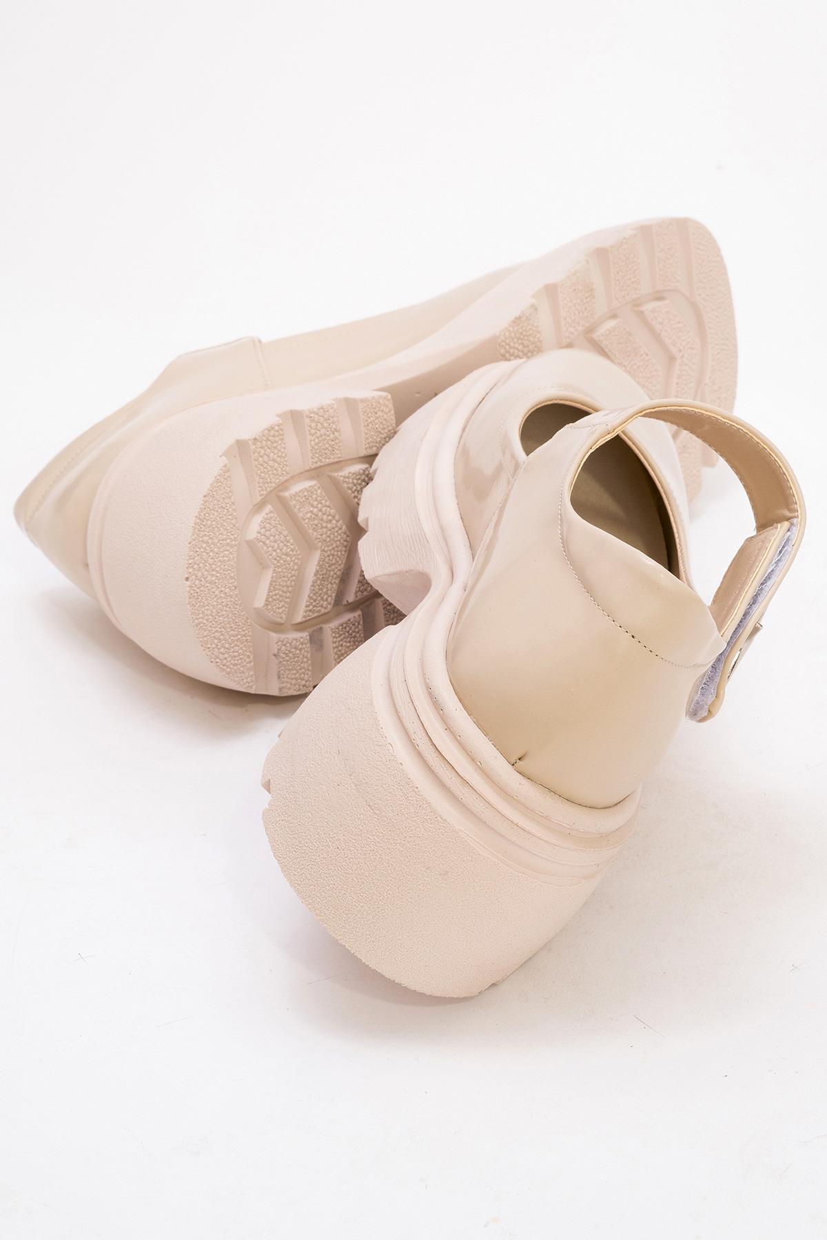 Kadın Cırtlı Günlük Ayakkabı BEJ RUGAN - Görsel 5