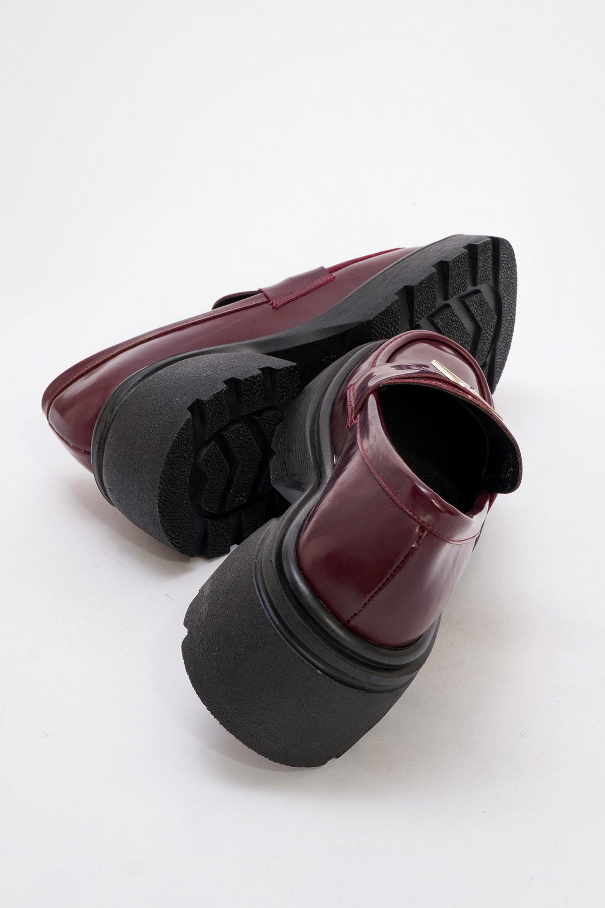 Kadın Yıldız Armalı Loafer Ayakkabı BORDO RUGAN - Görsel 5