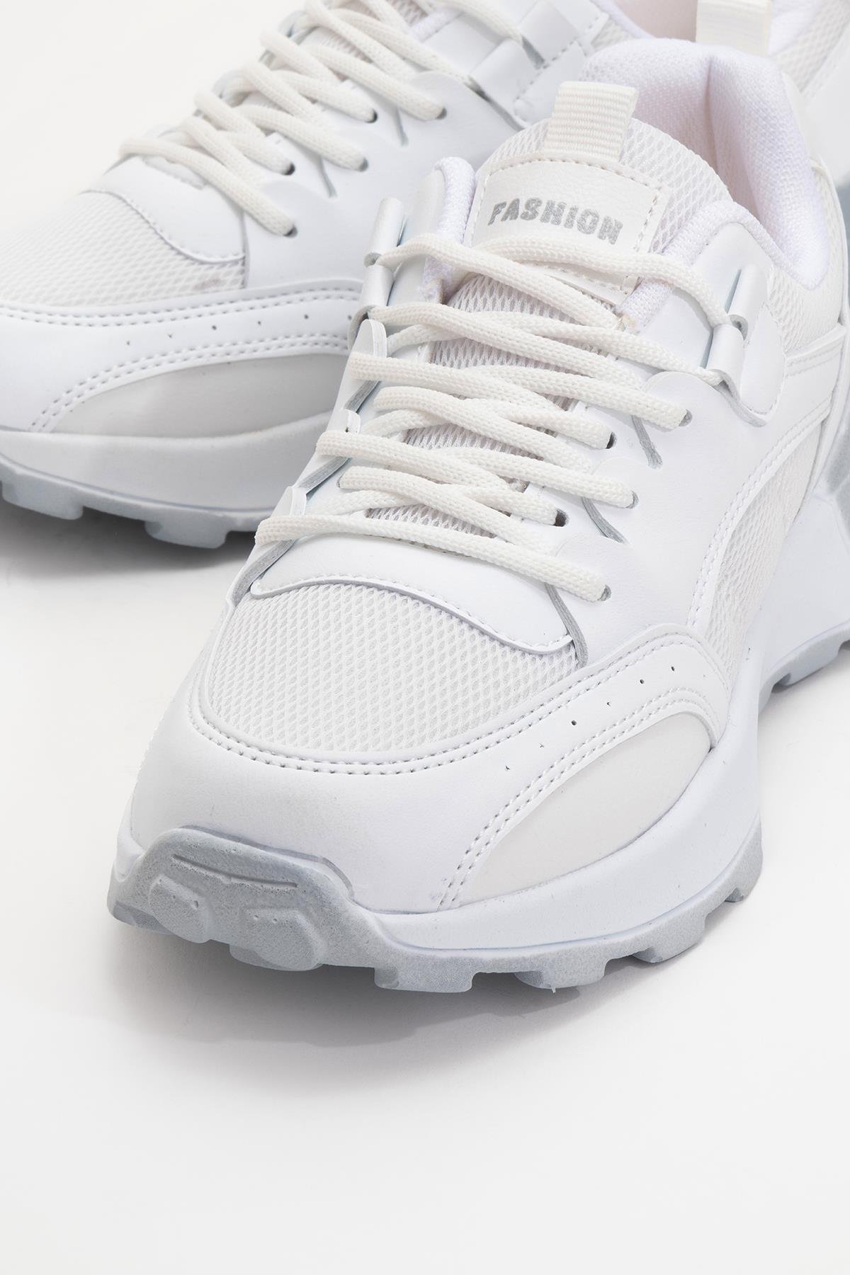 Kadın Spor Ayakkabı BEYAZ GRİ - Görsel 4