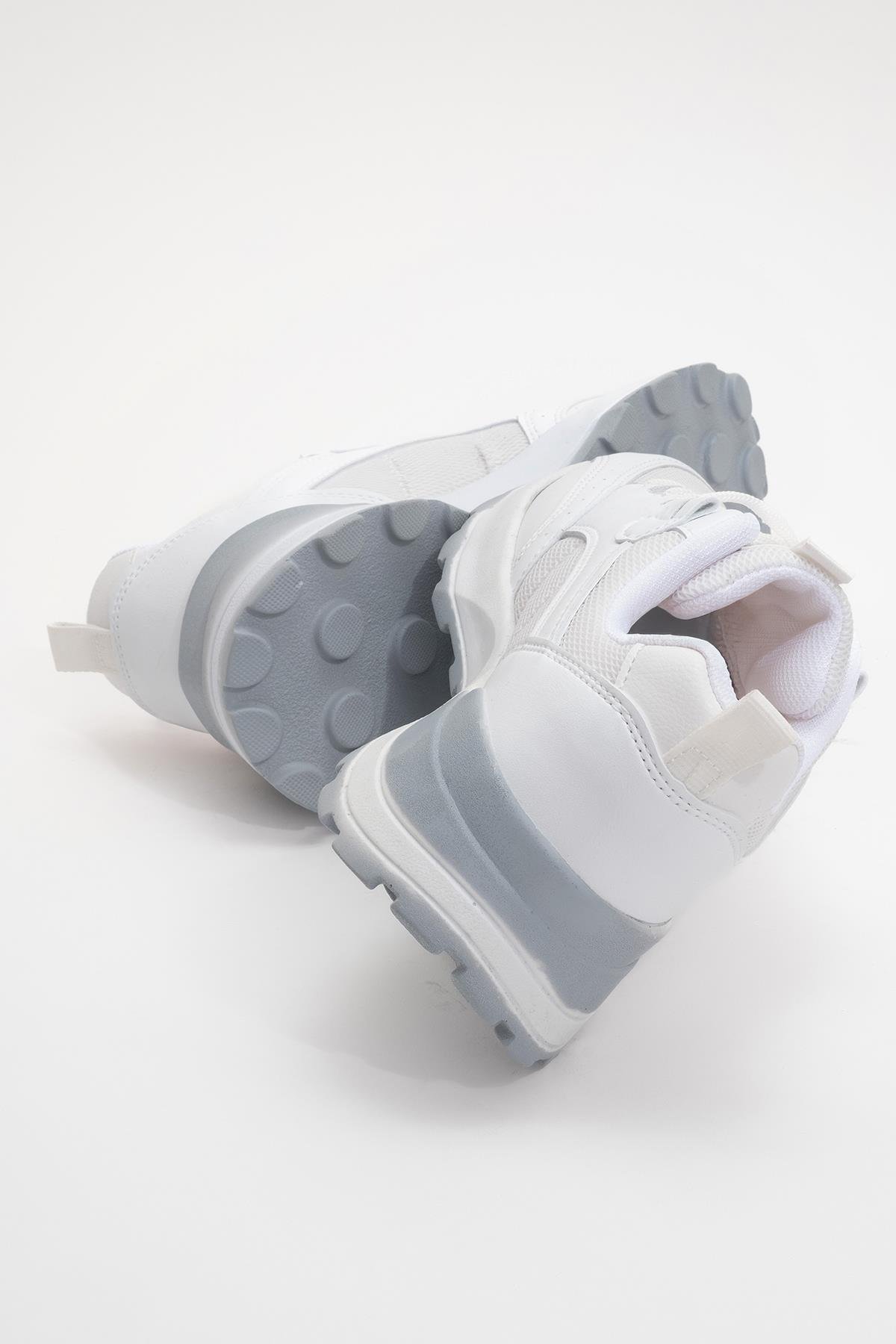 Kadın Spor Ayakkabı BEYAZ GRİ - Görsel 5