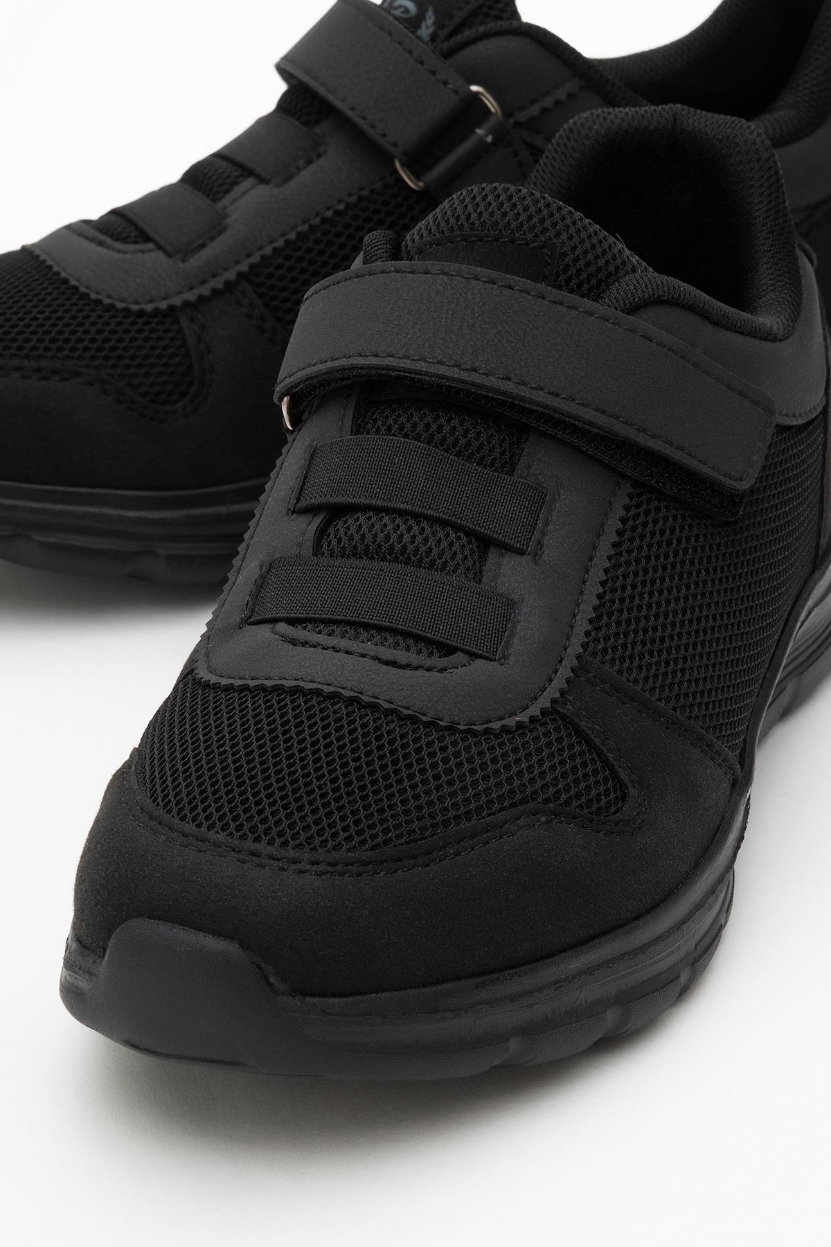 Kadın Cırtlı Anorak Spor Ayakkabı SİYAH SİYAH - Görsel 4