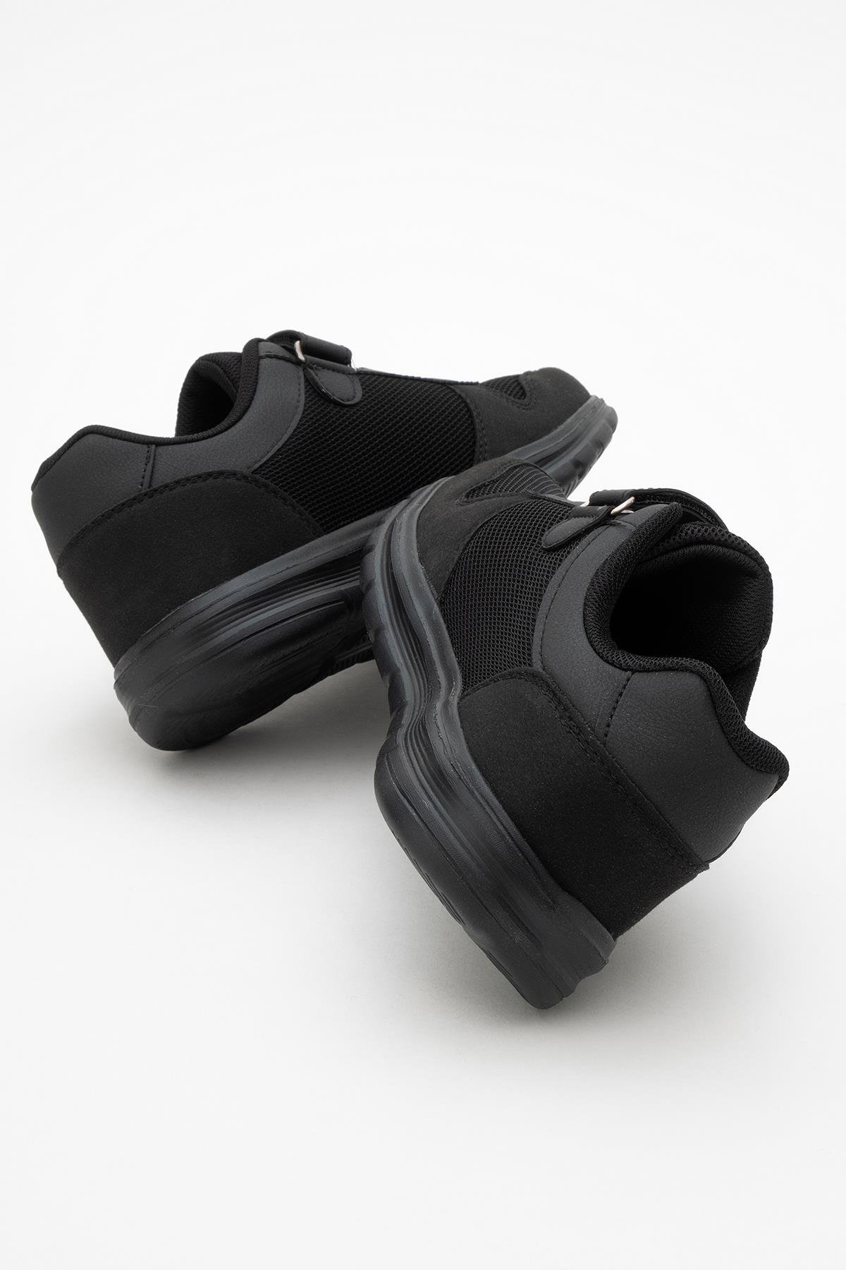 Kadın Cırtlı Anorak Spor Ayakkabı SİYAH SİYAH - Görsel 5
