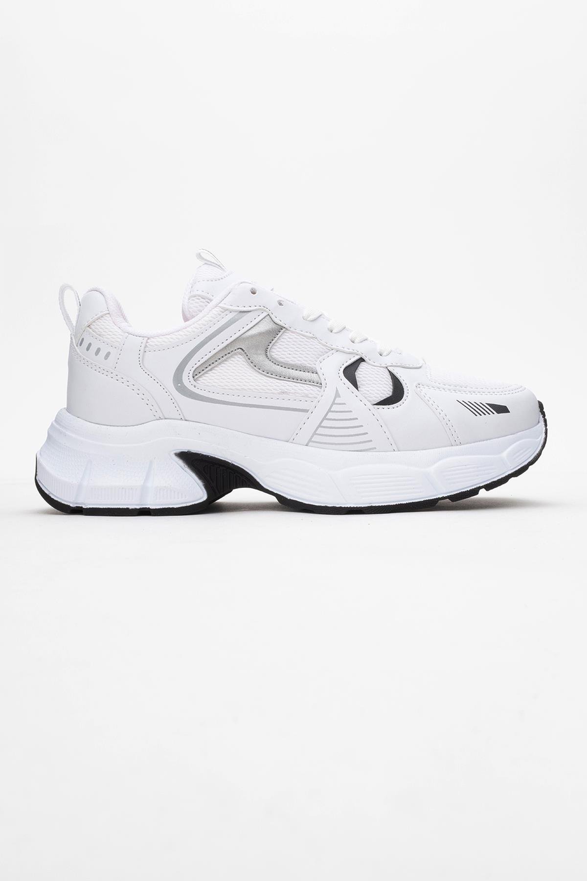 Bağcıklı Anorak Kadın Spor Ayakkabı BEYAZ SİYAH - Görsel 3