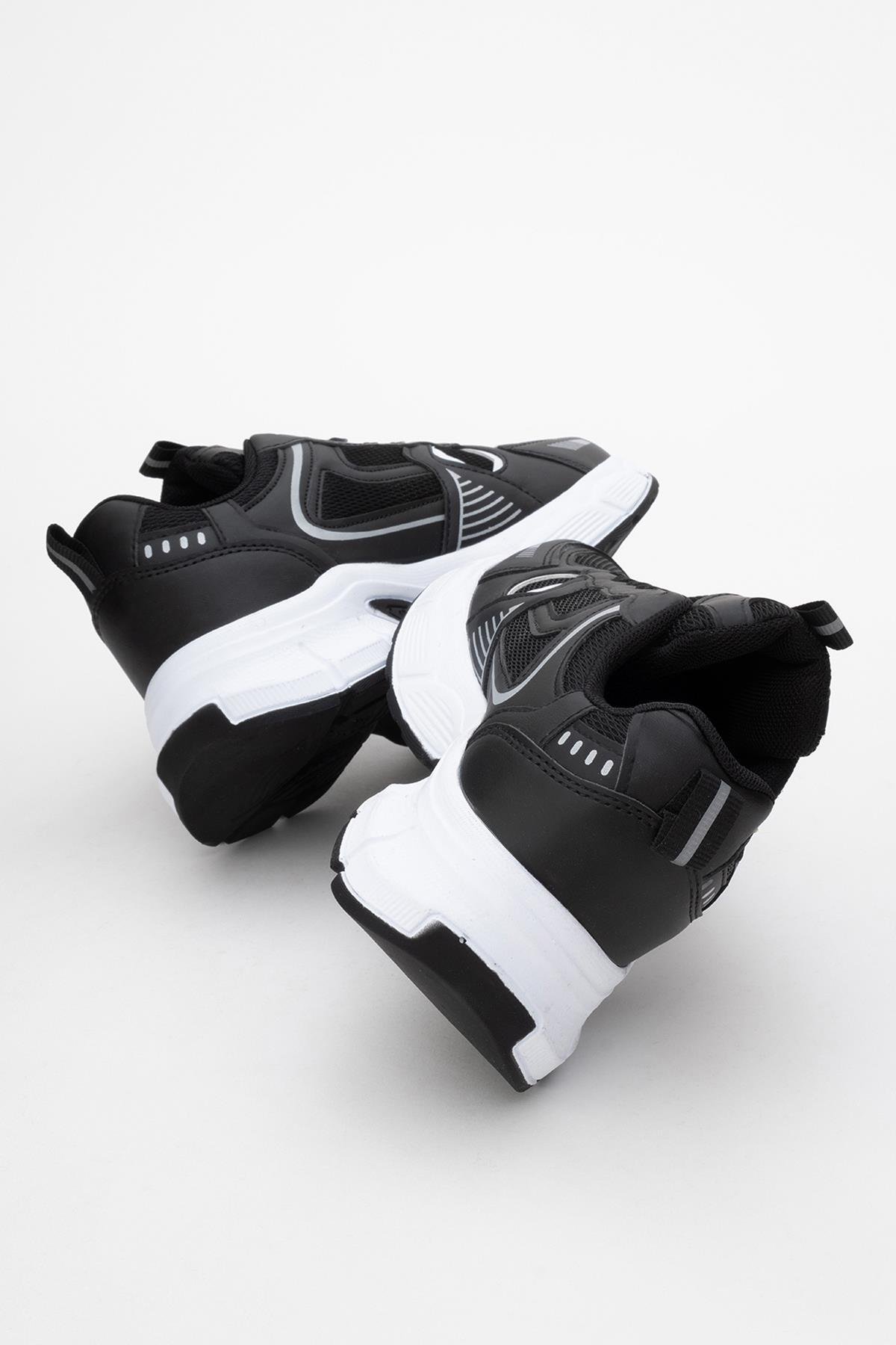 Erkek Anorak Spor Ayakkabı SİYAH BEYAZ - Görsel 5