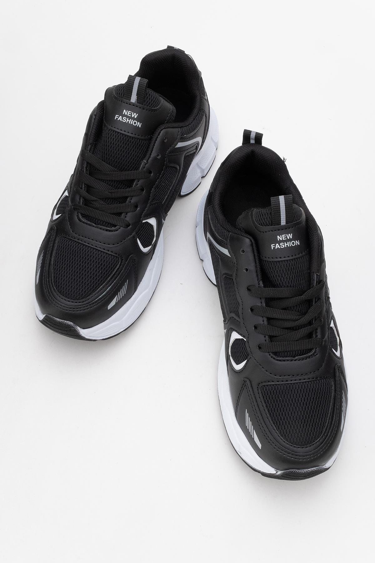 Erkek Anorak Spor Ayakkabı SİYAH BEYAZ - Görsel 6