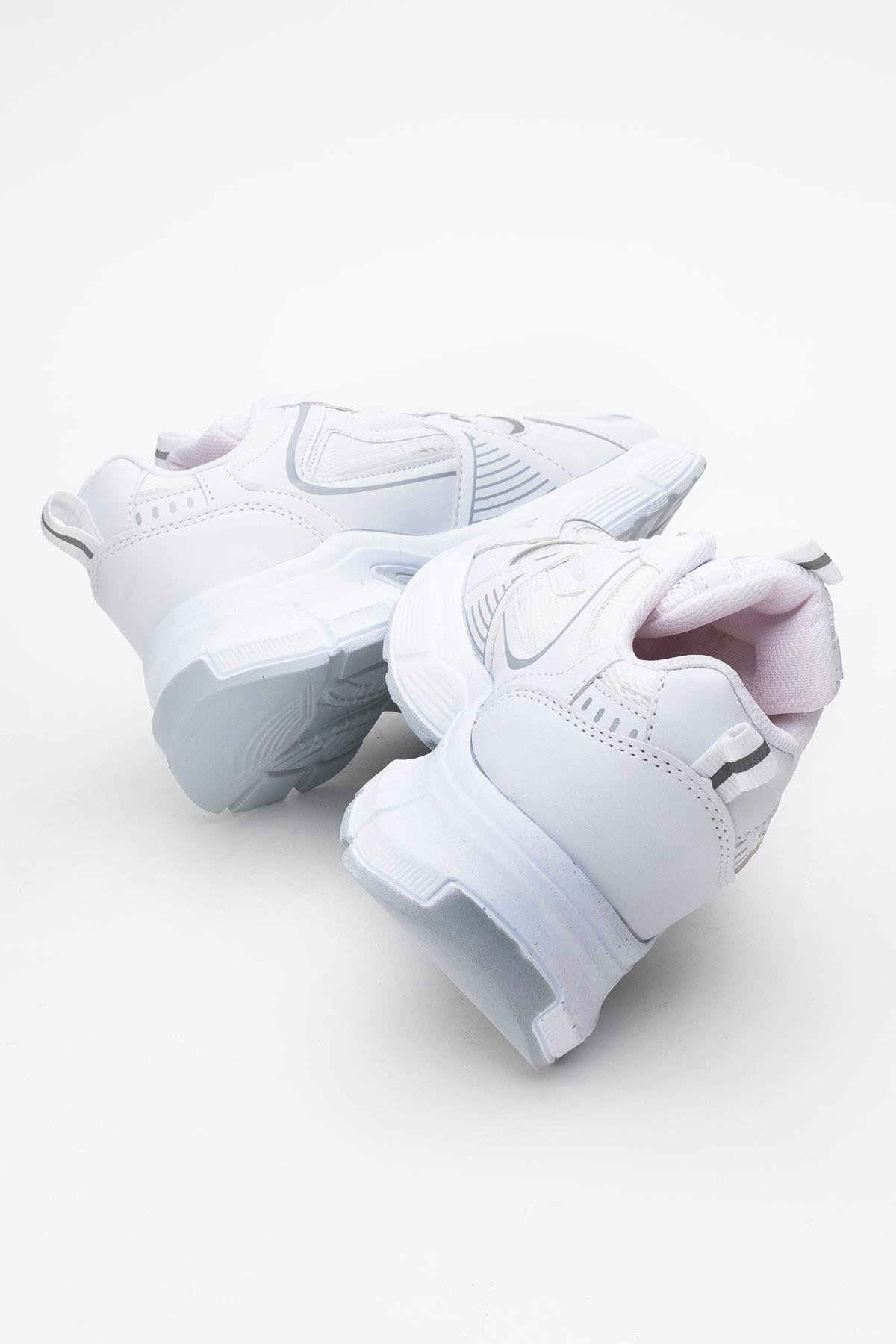 Bağcıklı Anorak Kadın Spor Ayakkabı BEYAZ GÜMÜŞ - Görsel 5