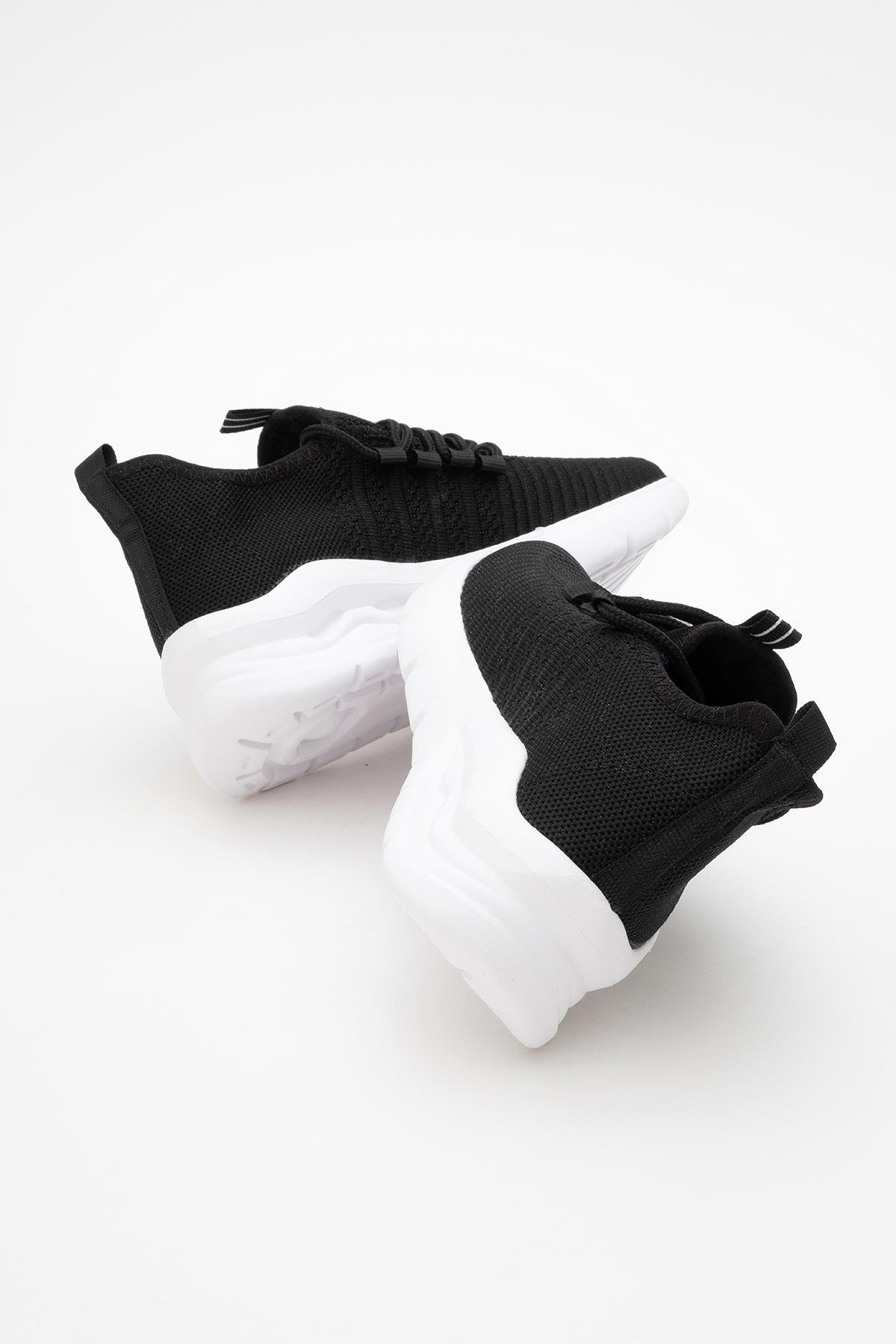 Kadın Triko Spor Ayakkabı SİYAH BEYAZ - Görsel 5