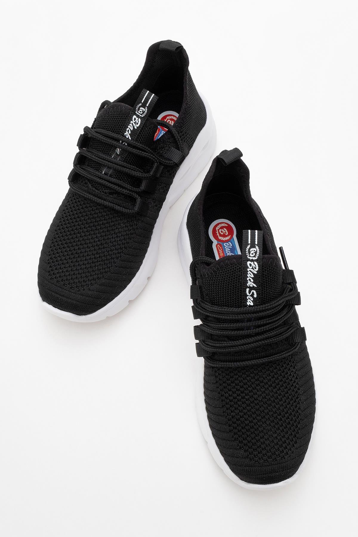 Kadın Triko Spor Ayakkabı SİYAH BEYAZ - Görsel 6