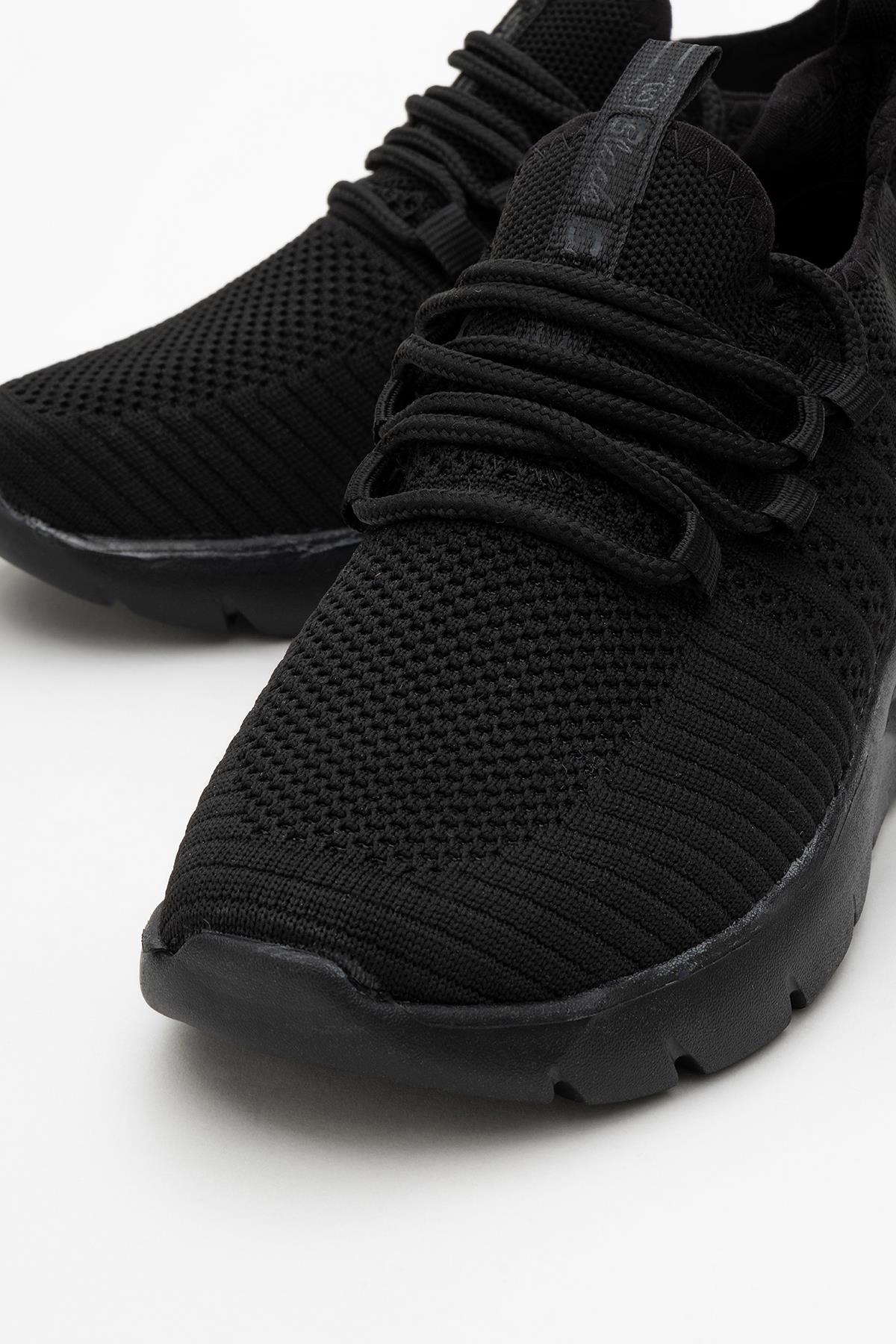 Kadın Triko Spor Ayakkabı SİYAH SİYAH - Görsel 4