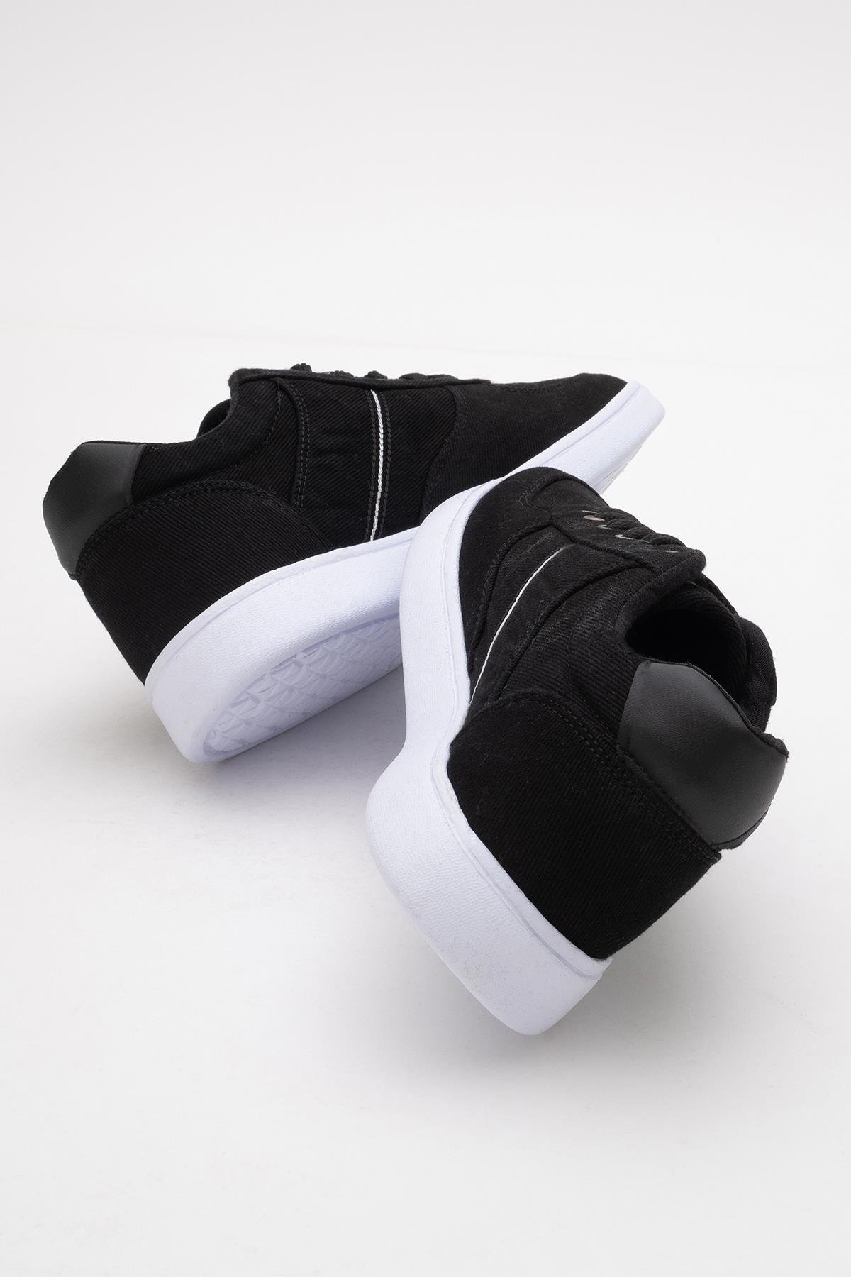 Erkek Spor Ayakkabı SİYAH BEYAZ - Görsel 5