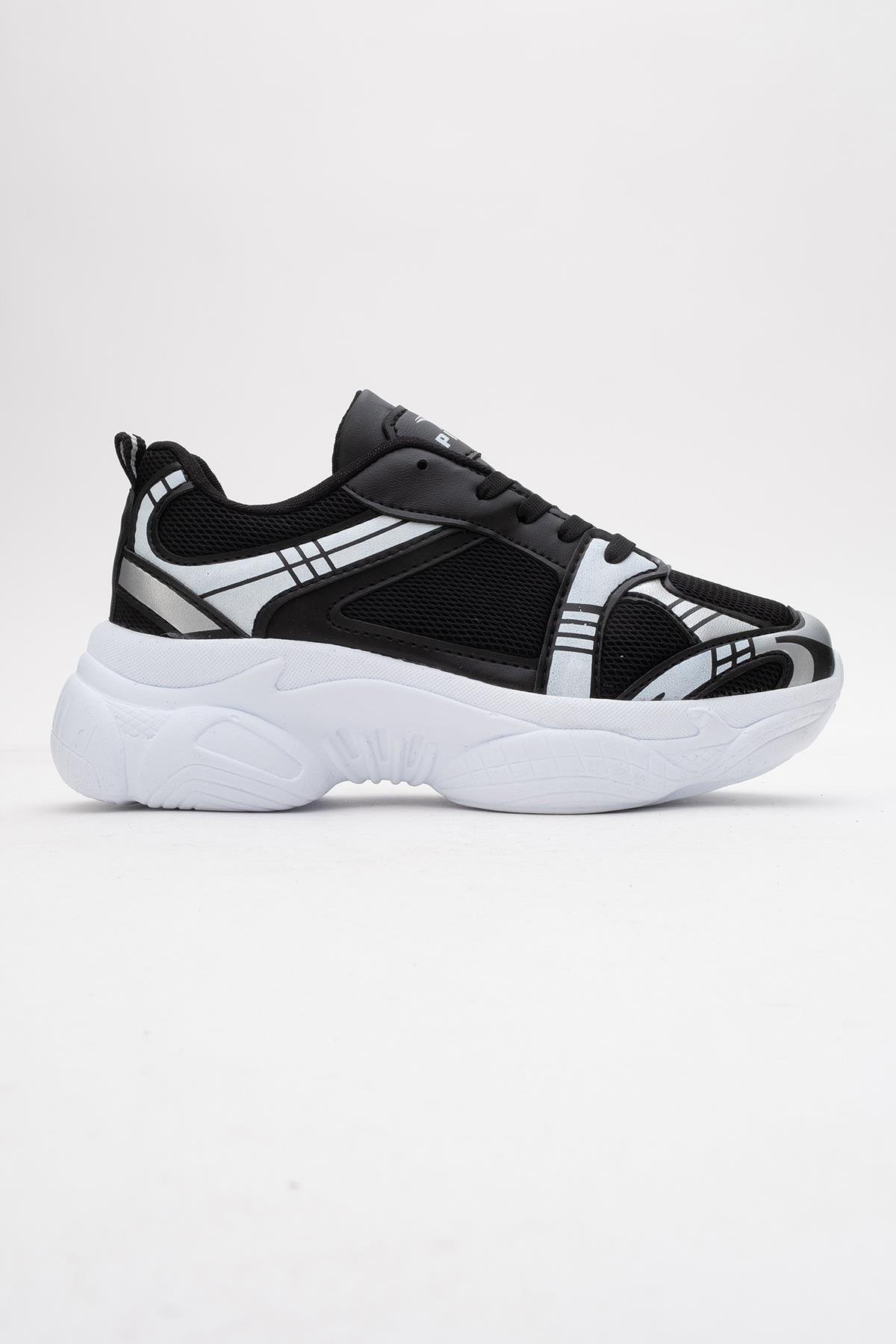 Anorak Kadın Spor Ayakkabı SİYAH BEYAZ - Görsel 3
