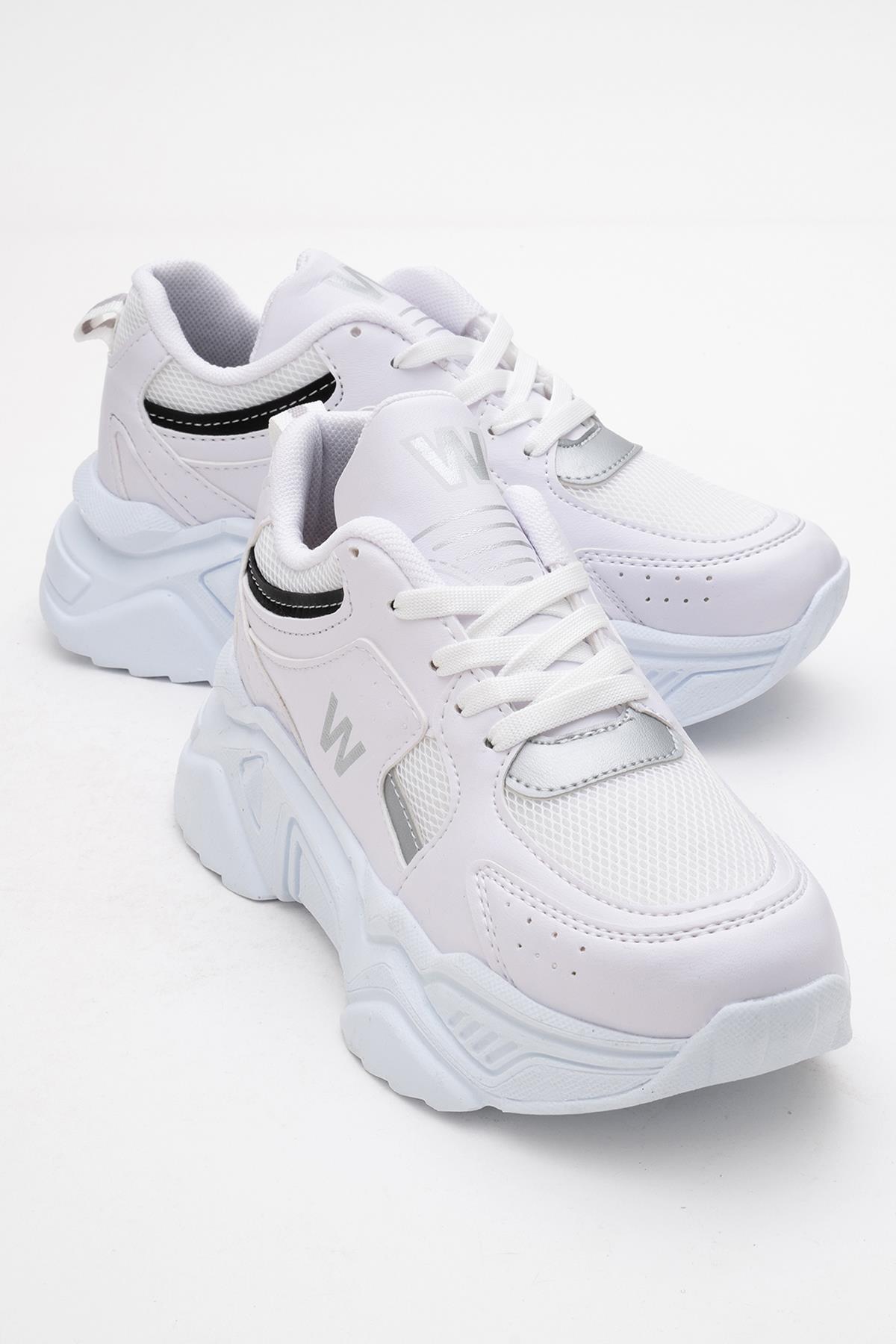 Kadın Anorak Spor Ayakkabı BEYAZ GÜMÜŞ - Görsel 2