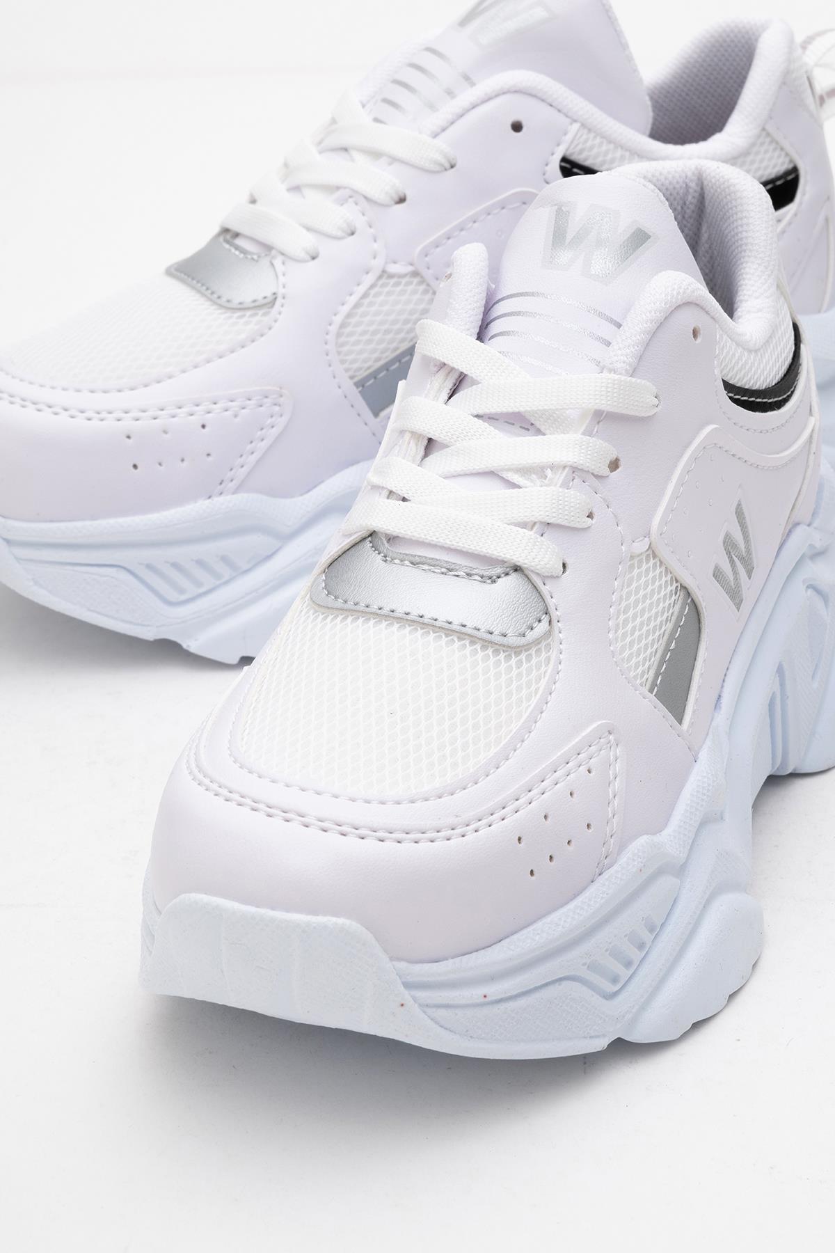 Kadın Anorak Spor Ayakkabı BEYAZ GÜMÜŞ - Görsel 4