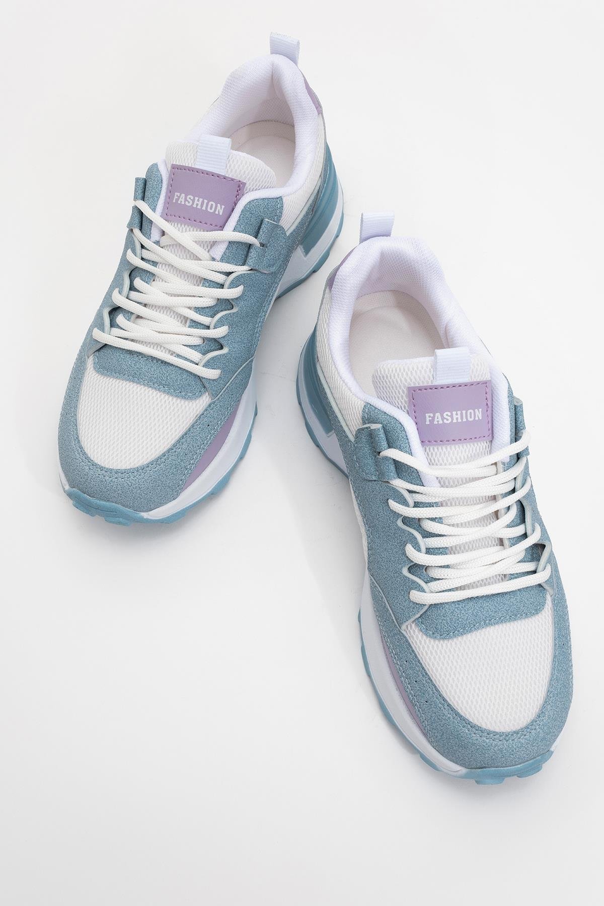 Kadın Spor Ayakkabı MAVİ BEYAZ - Görsel 6