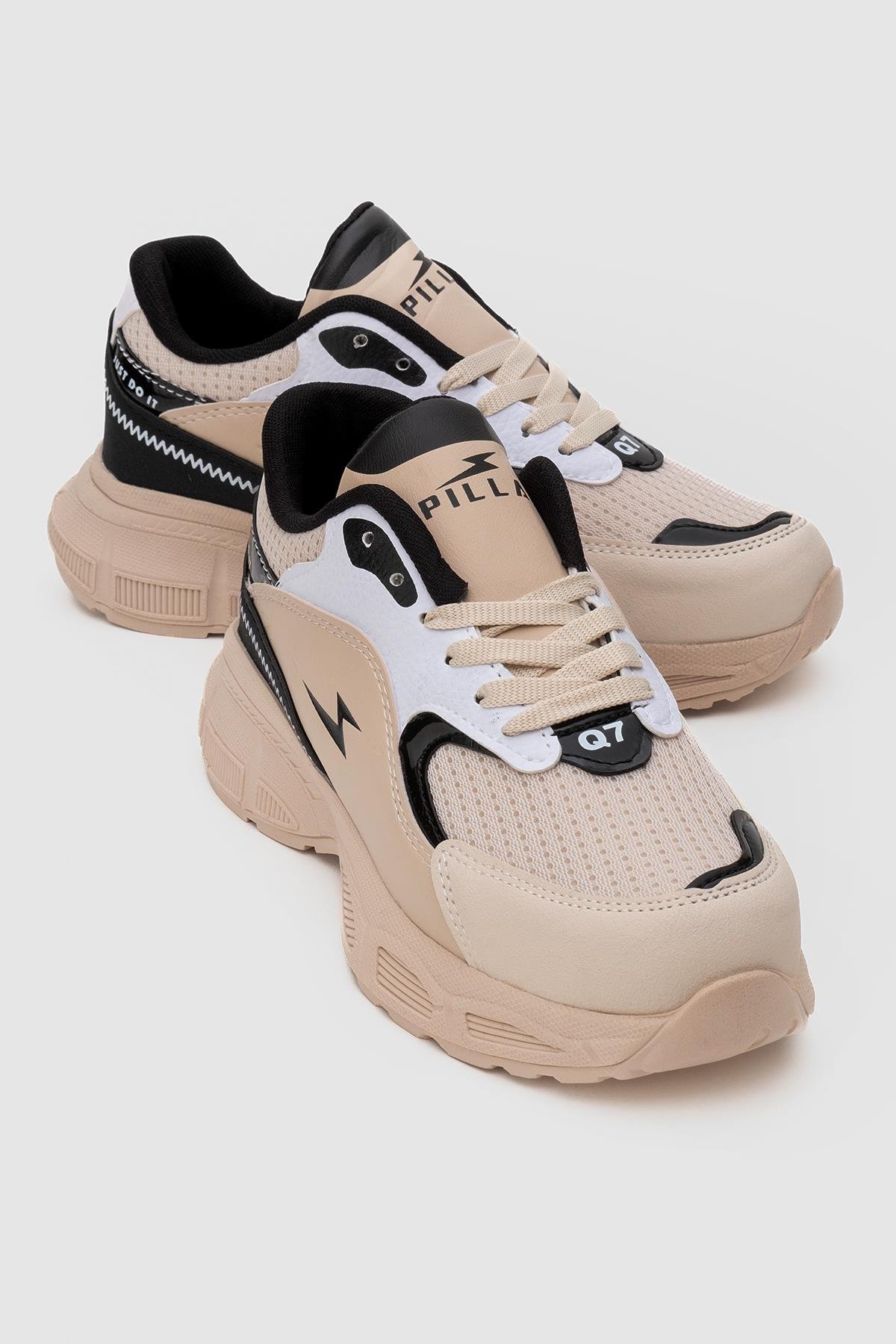 Kadın Anorak Spor Ayakkabı BEJ SİYAH - Görsel 2