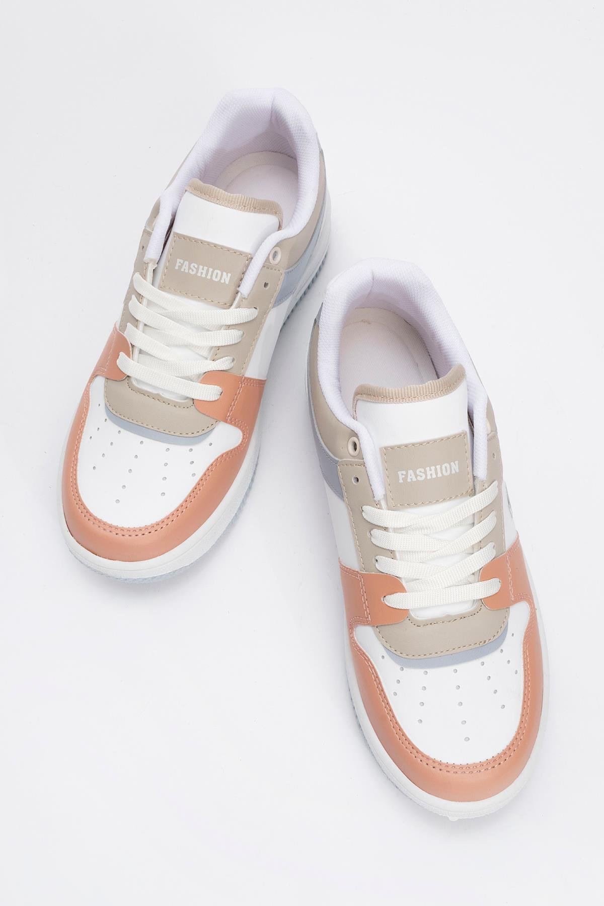 Bağcıklı Kadın Spor Ayakkabı BEYAZ PUDRA BEBE MAVİ - Görsel 6