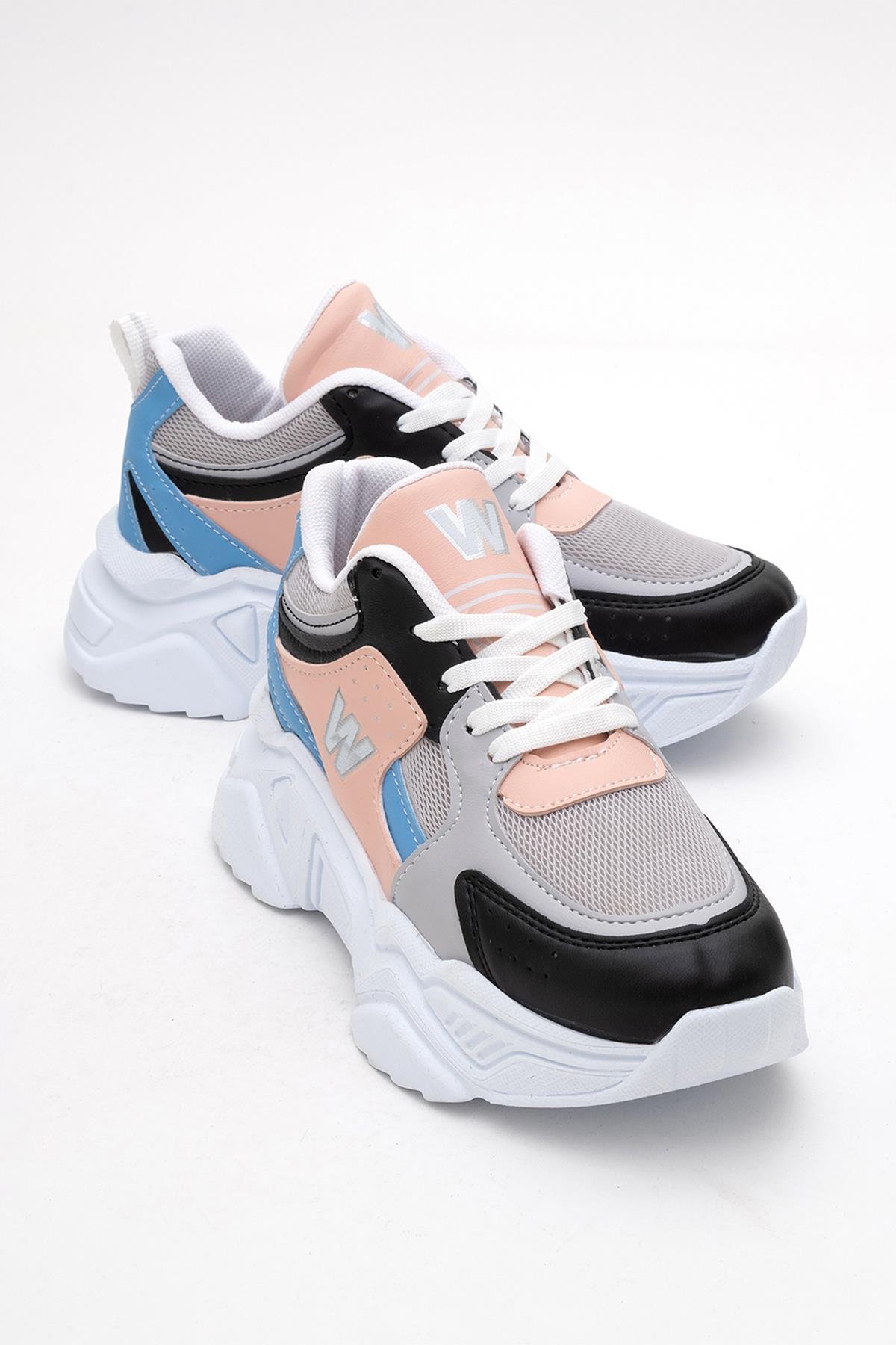 Kadın Anorak Spor Ayakkabı BEYAZ PEMBE MAVİ - Görsel 2