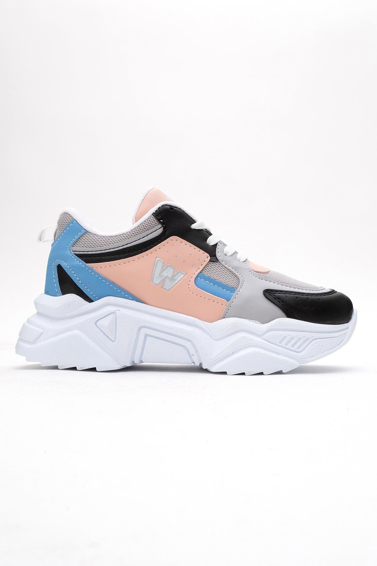 Kadın Anorak Spor Ayakkabı BEYAZ PEMBE MAVİ - Görsel 3