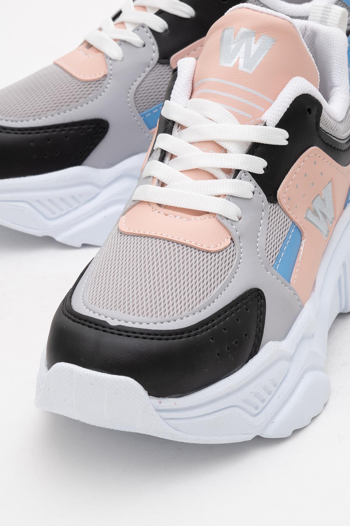 Kadın Anorak Spor Ayakkabı BEYAZ PEMBE MAVİ - Görsel 4