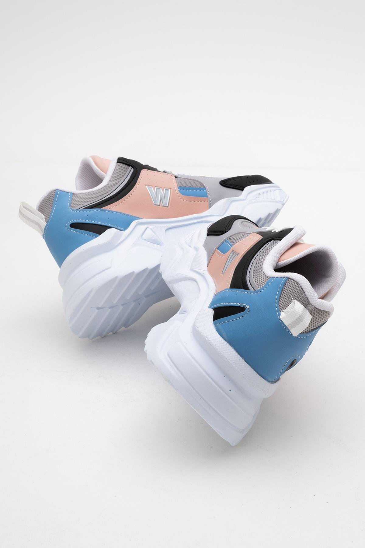 Kadın Anorak Spor Ayakkabı BEYAZ PEMBE MAVİ - Görsel 5