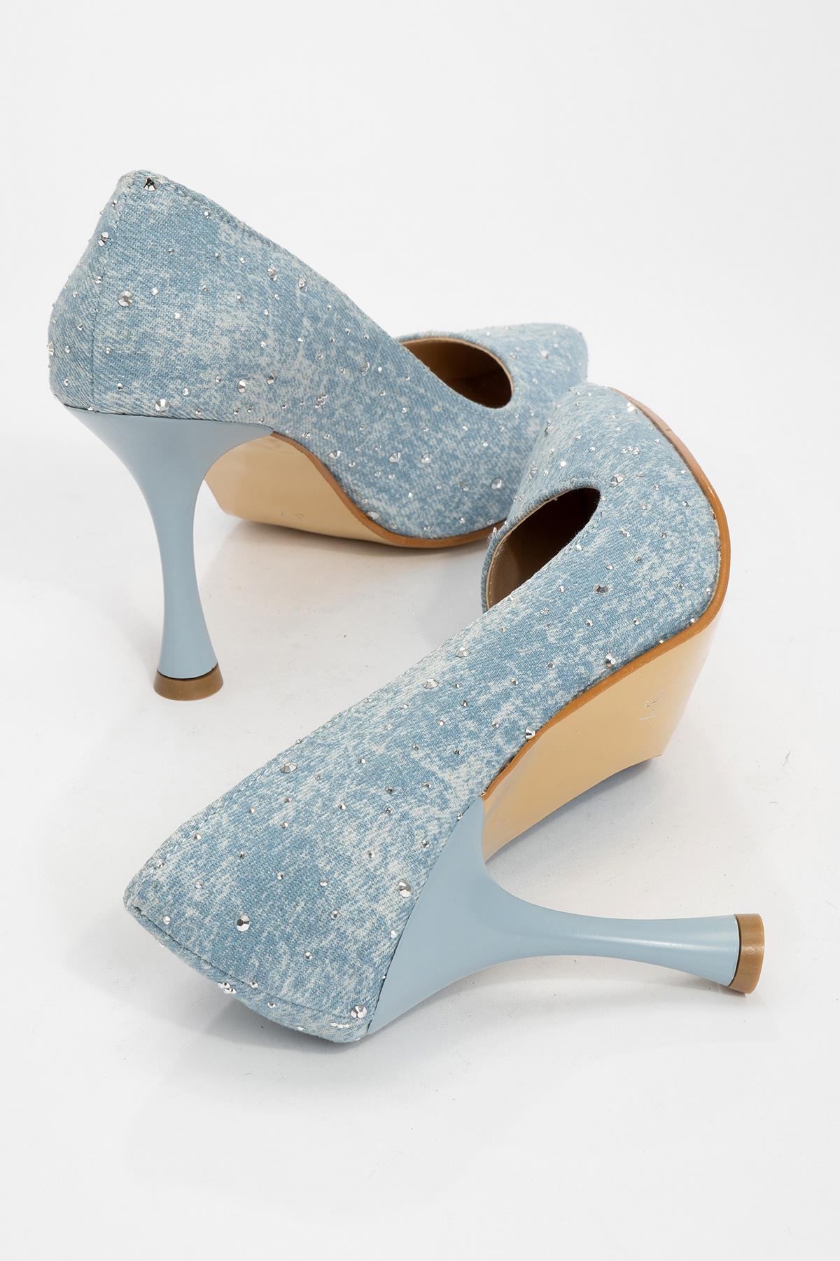 Kadın Topuklu Ayakkabı MAVİ KOT - Görsel 4