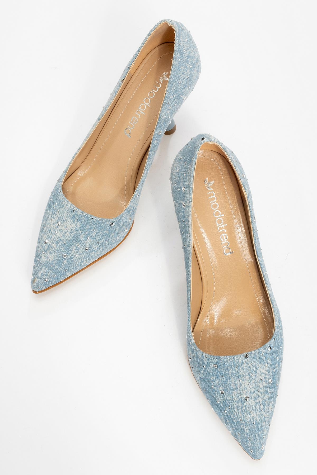 Kadın Topuklu Ayakkabı MAVİ KOT - Görsel 6